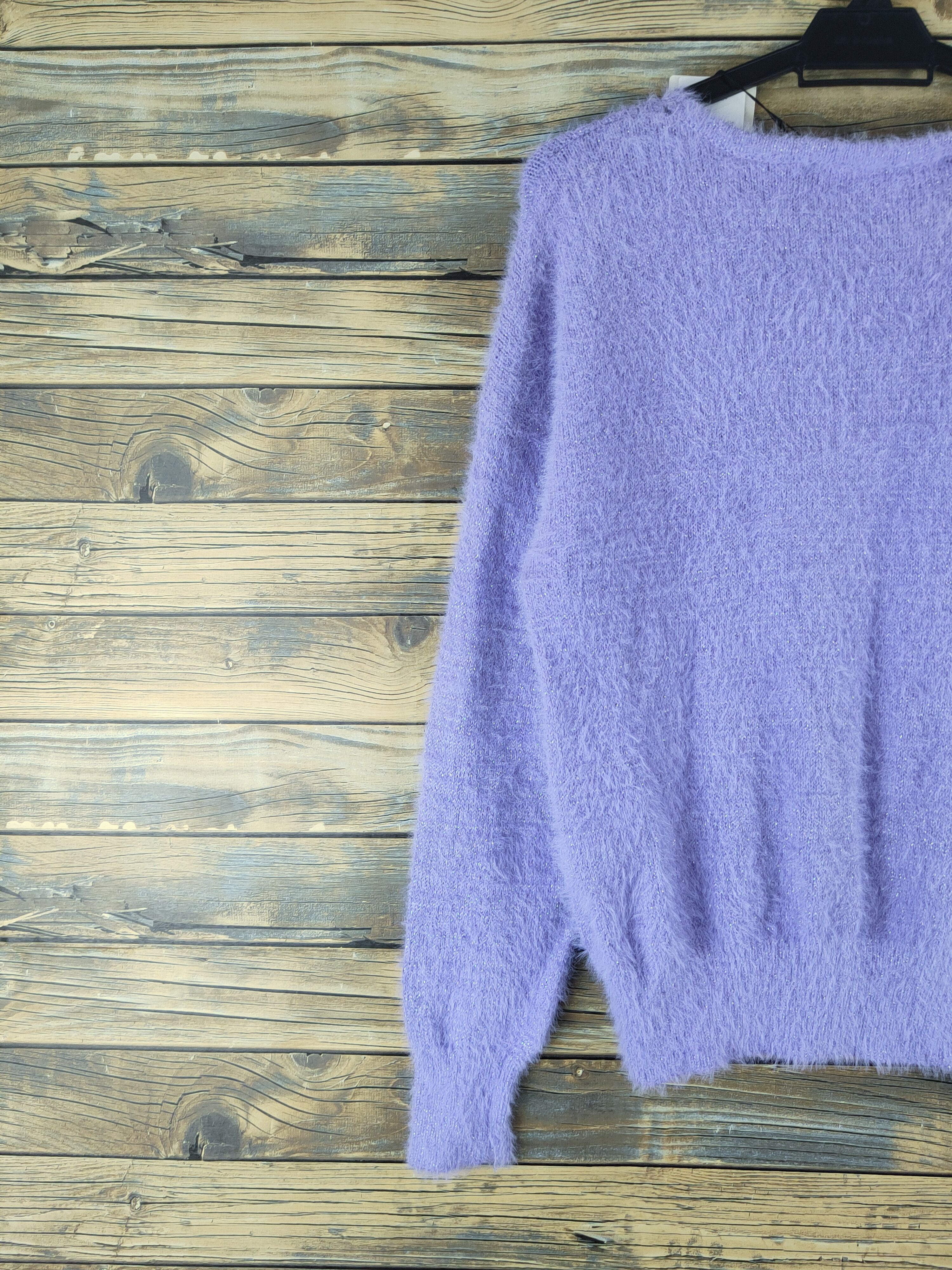 Japanese Brand DL Yecca Vecca Light Purple Fur Mohair Knitwear #46-443 Size M / US 6-8 / IT 42-44 - 8 Thumbnail