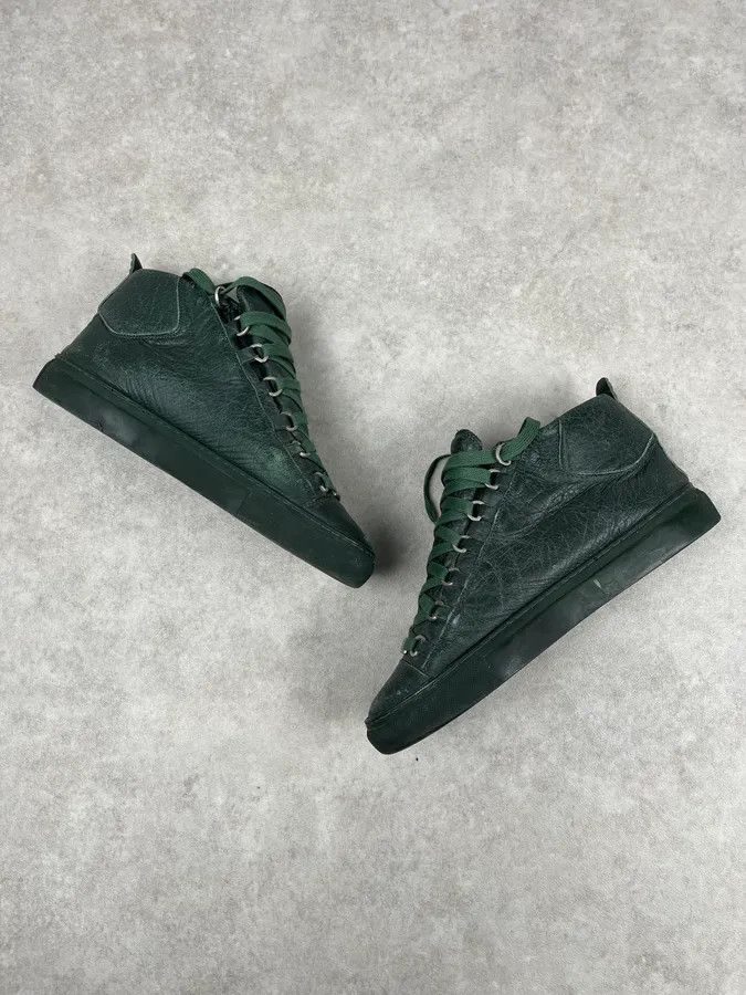 Balenciaga Balenciaga Arena Green High Leather Sneakers Size US 7.5 / EU 40-41 - 5 Thumbnail