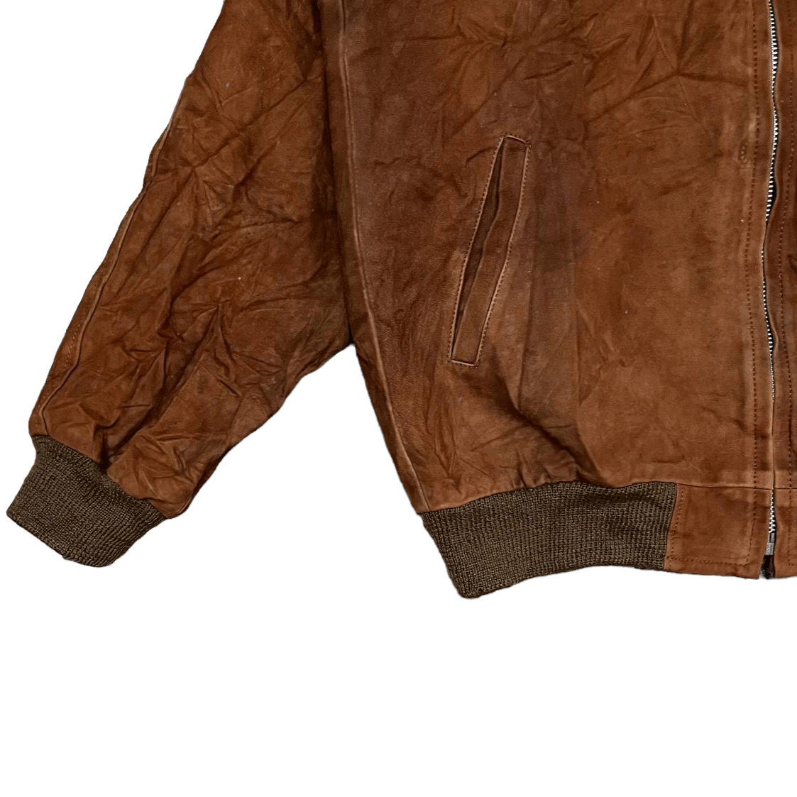 Japanese Brand Vintage Japanese Brand Leather Bomber Jacket Size US L / EU 52-54 / 3 - 3 Thumbnail