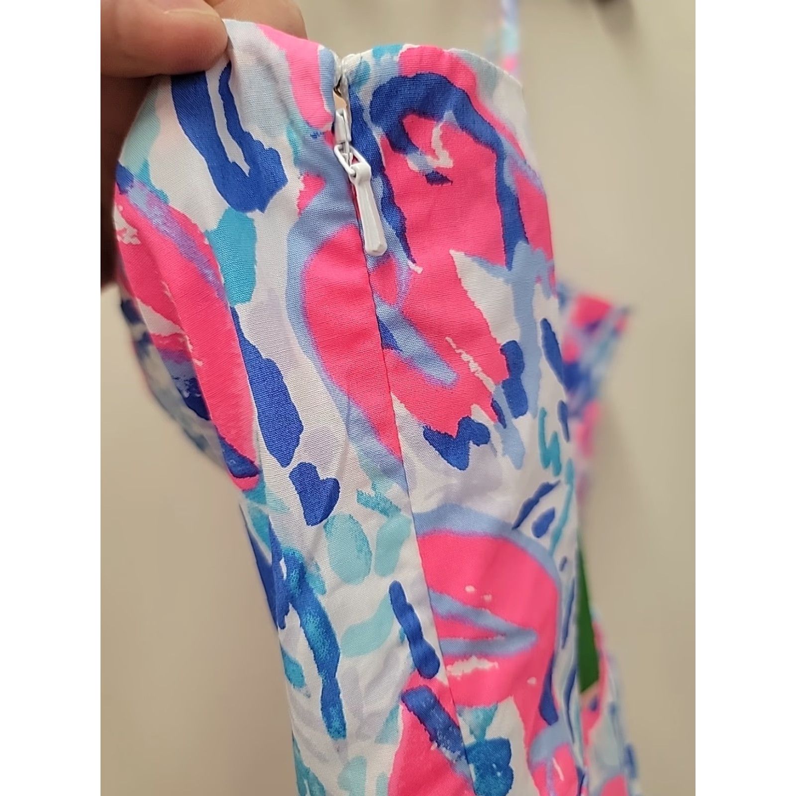 Lilly Pulitzer NWT Lilly Pulitzer Easton Dress COSMIC CORAL CRACKED UP Women’s Size 8 Dress Sleeveless Knee-Length Multicolor Fit & Flare Size M / US 6-8 / IT 42-44 - 5 Thumbnail