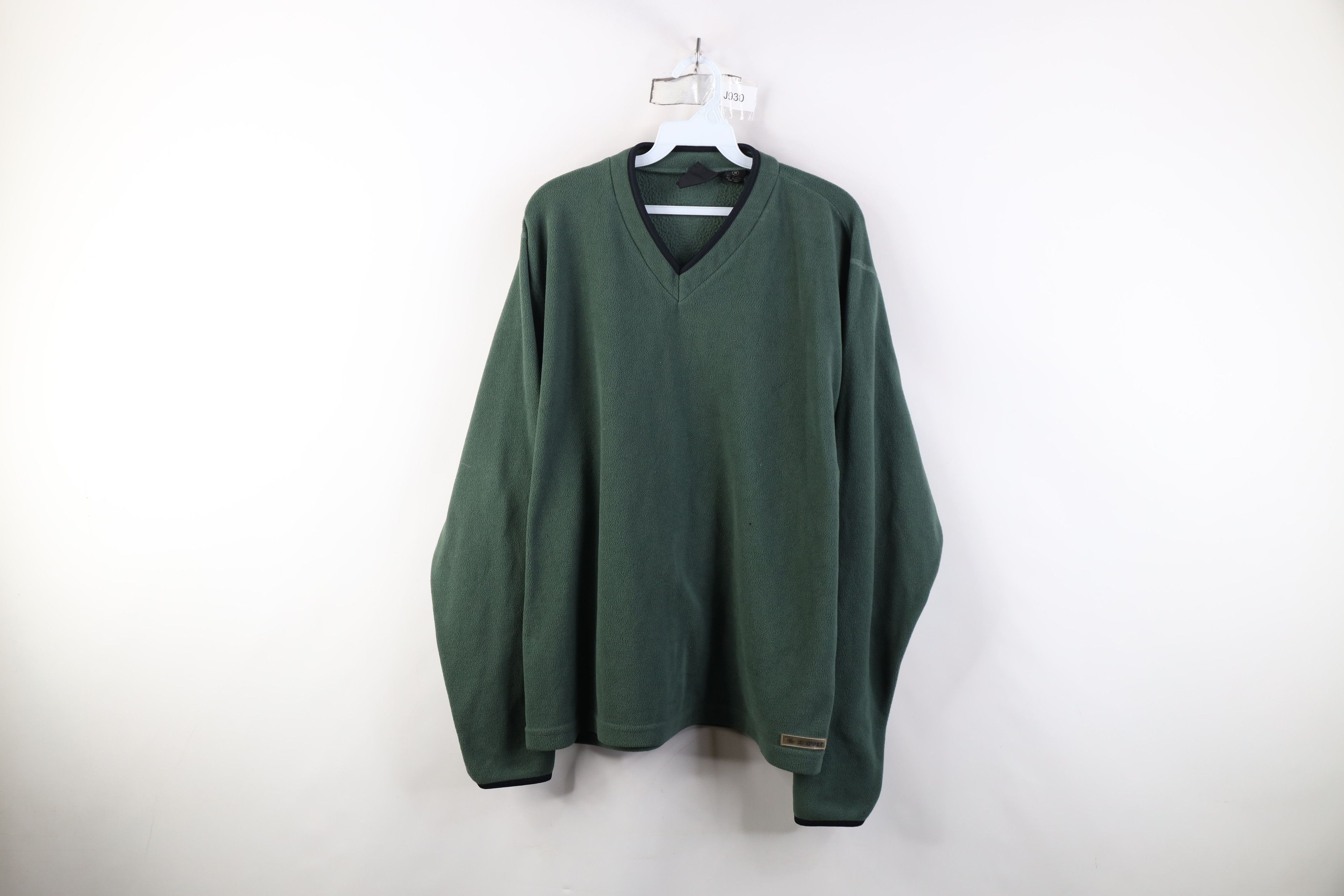 Vintage Vintage 90s Y2K Streetwear Blank Fleece Sweater Green Size US M / EU 48-50 / 2 - 1 Thumbnail