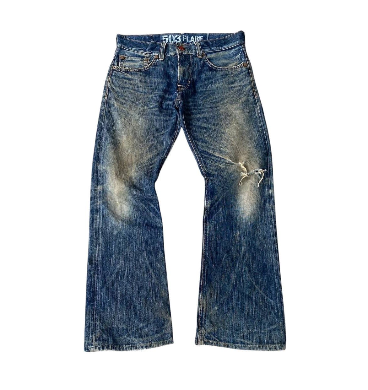 FLARED VINTAGE 503 EDWIN DISTRESSED RUSTY W30X29