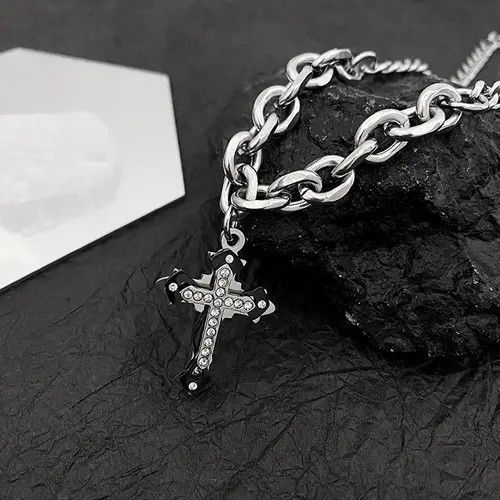 Other Titanium Steel Cross Pendant Necklace for Men Women Size ONE SIZE - 4 Thumbnail