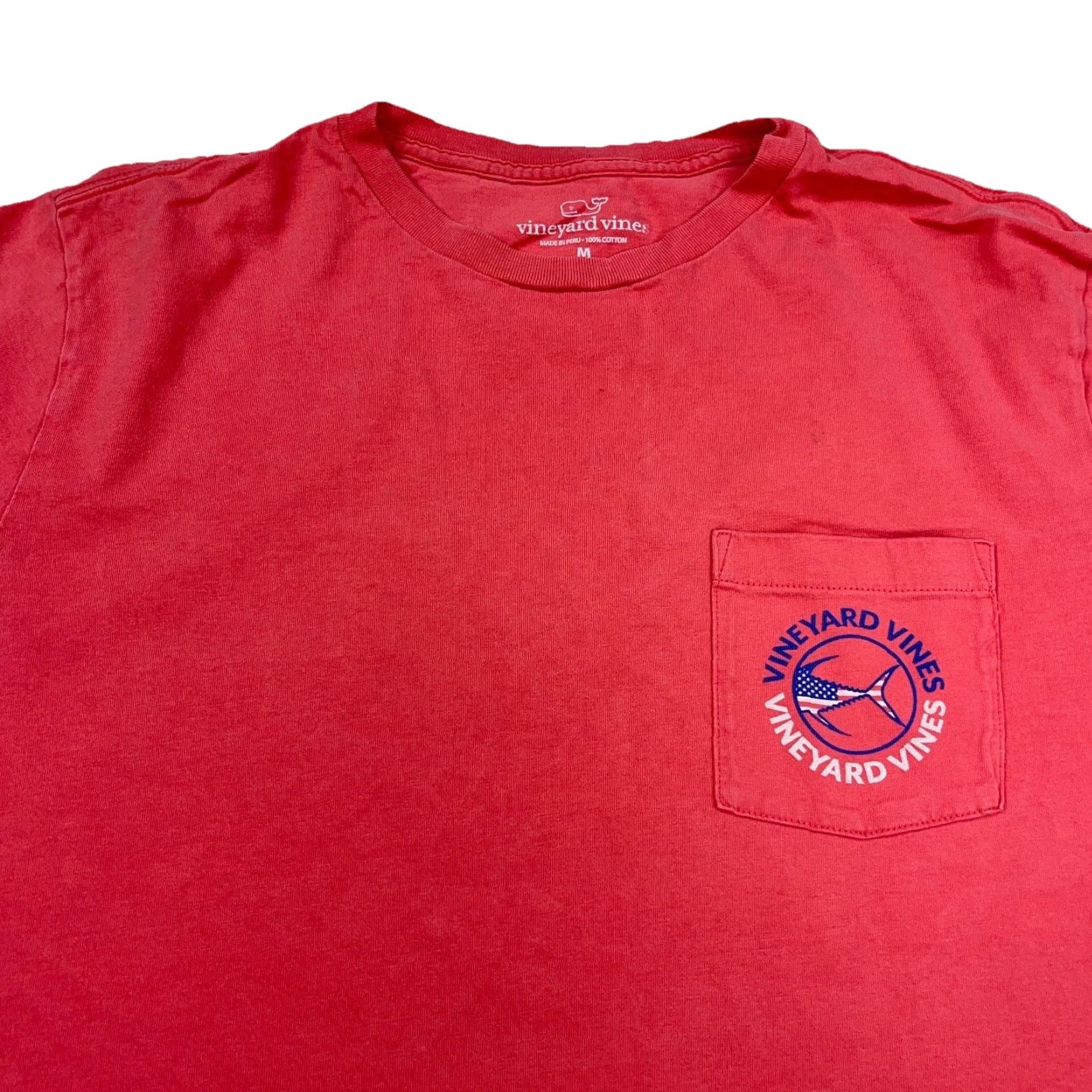 Vineyard Vines VINEYARD VINES Shirt Men M Pink Tee Flat Pocket American Preppy Fish Adult Size US M / EU 48-50 / 2 - 4 Thumbnail