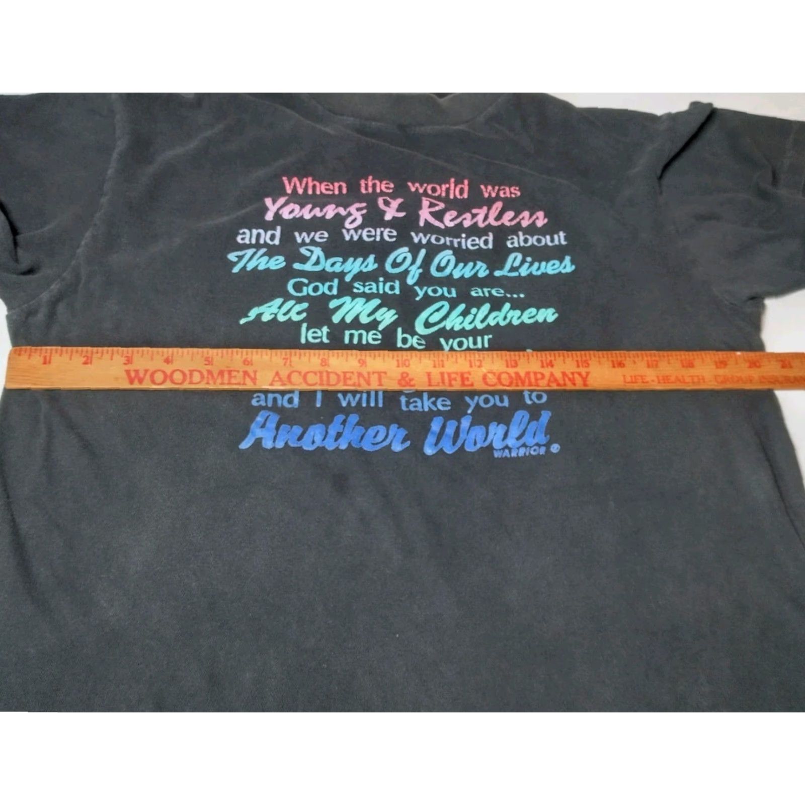 Vintage Vintage Soap Opera Shirt Large Black Single Stitch Warrior Crew Neck T-Shirt Men Size US L / EU 52-54 / 3 - 5 Thumbnail