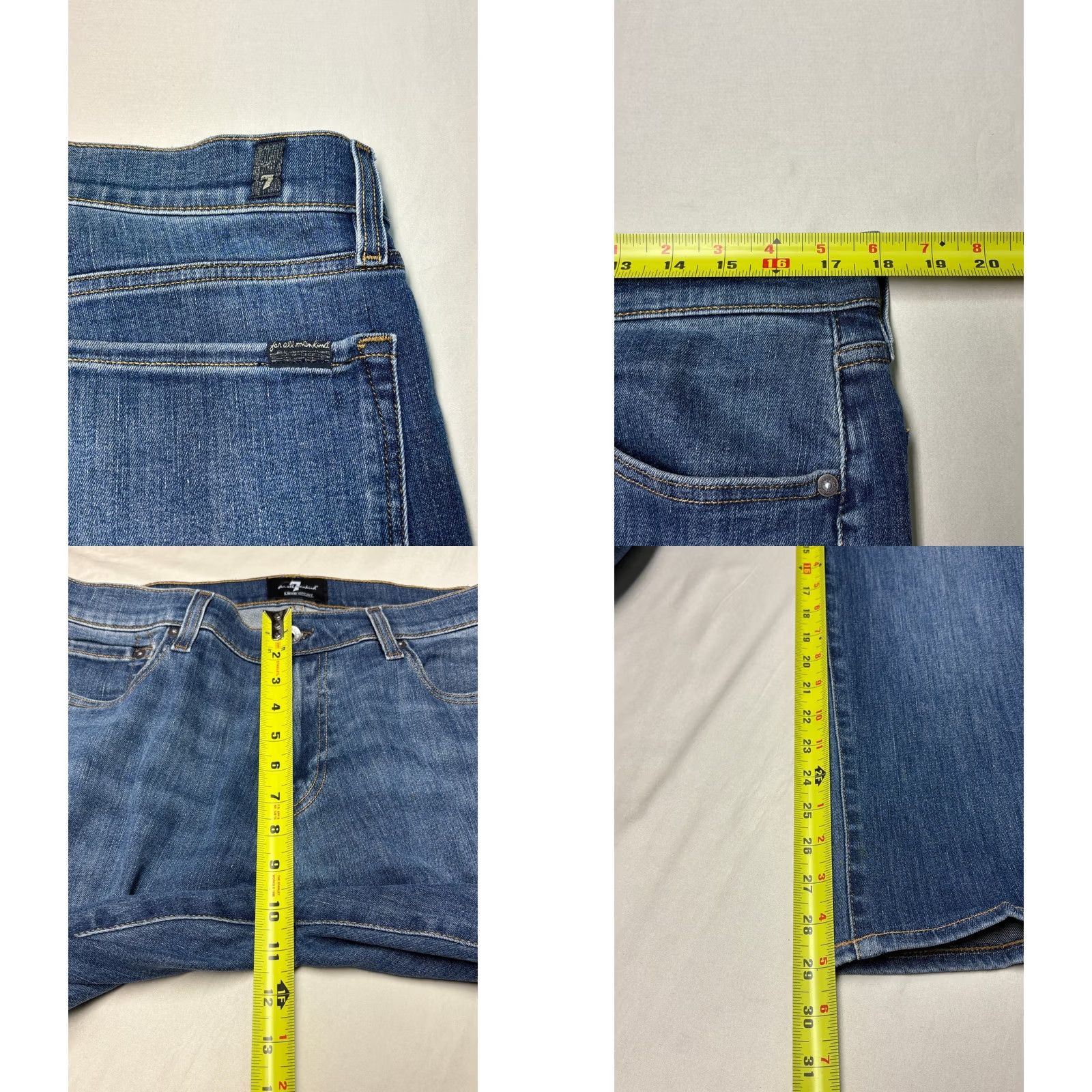 7 For All Mankind 7 For All Mankind Luxe Sport Jeans Straight Blue 36x29 Mens Regular Wide 5-Pocket Denim Cotton Blend Elastane Size US 36 / EU 52 - 8 Thumbnail