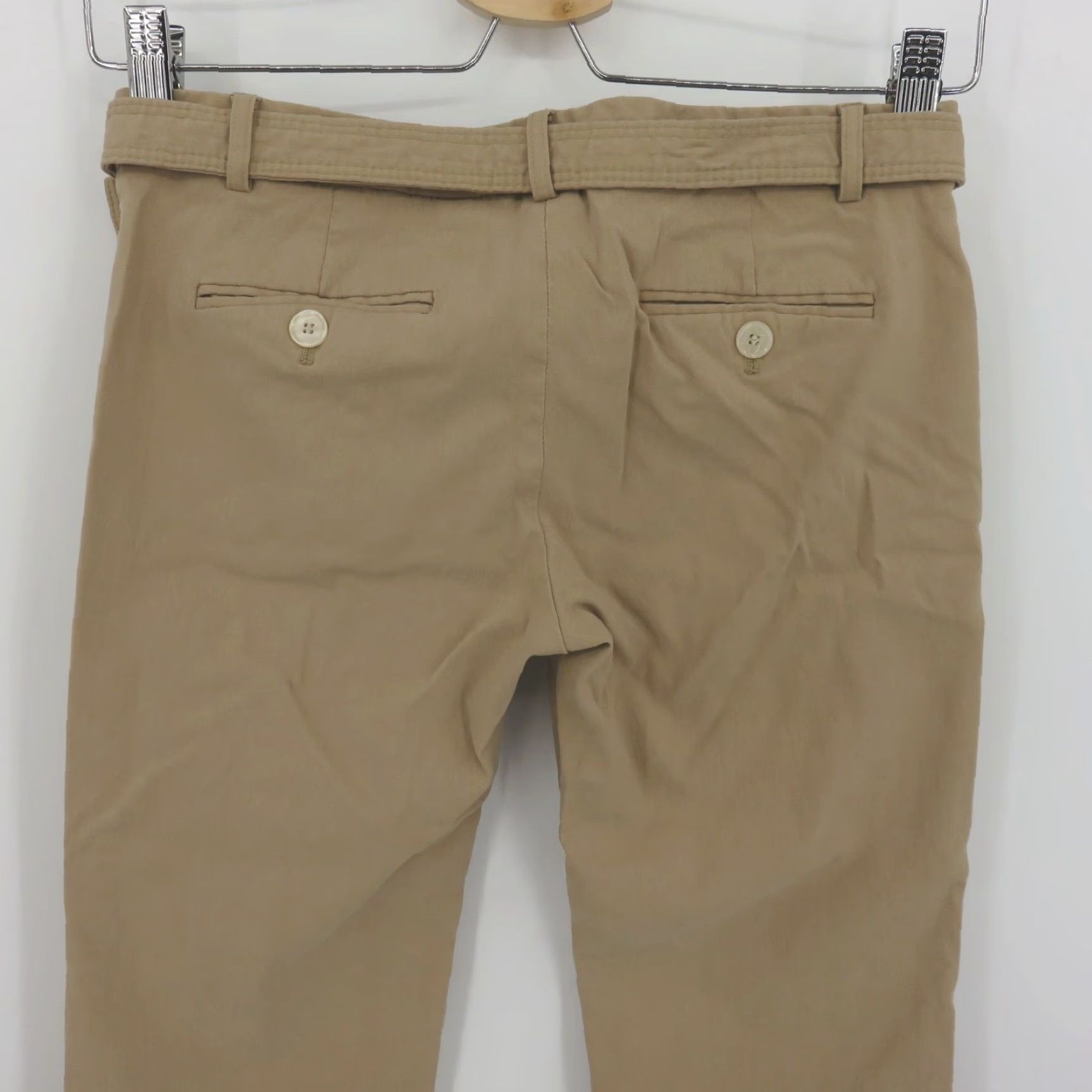 Vintage VINTAGE The Limited Drew Fit Cropped Pants Beige 0 Women Belted Pockets Cotton Blend Flat Front Regular 22" Inseam Womens Size 25" / US 0 / IT 36 - 5 Thumbnail