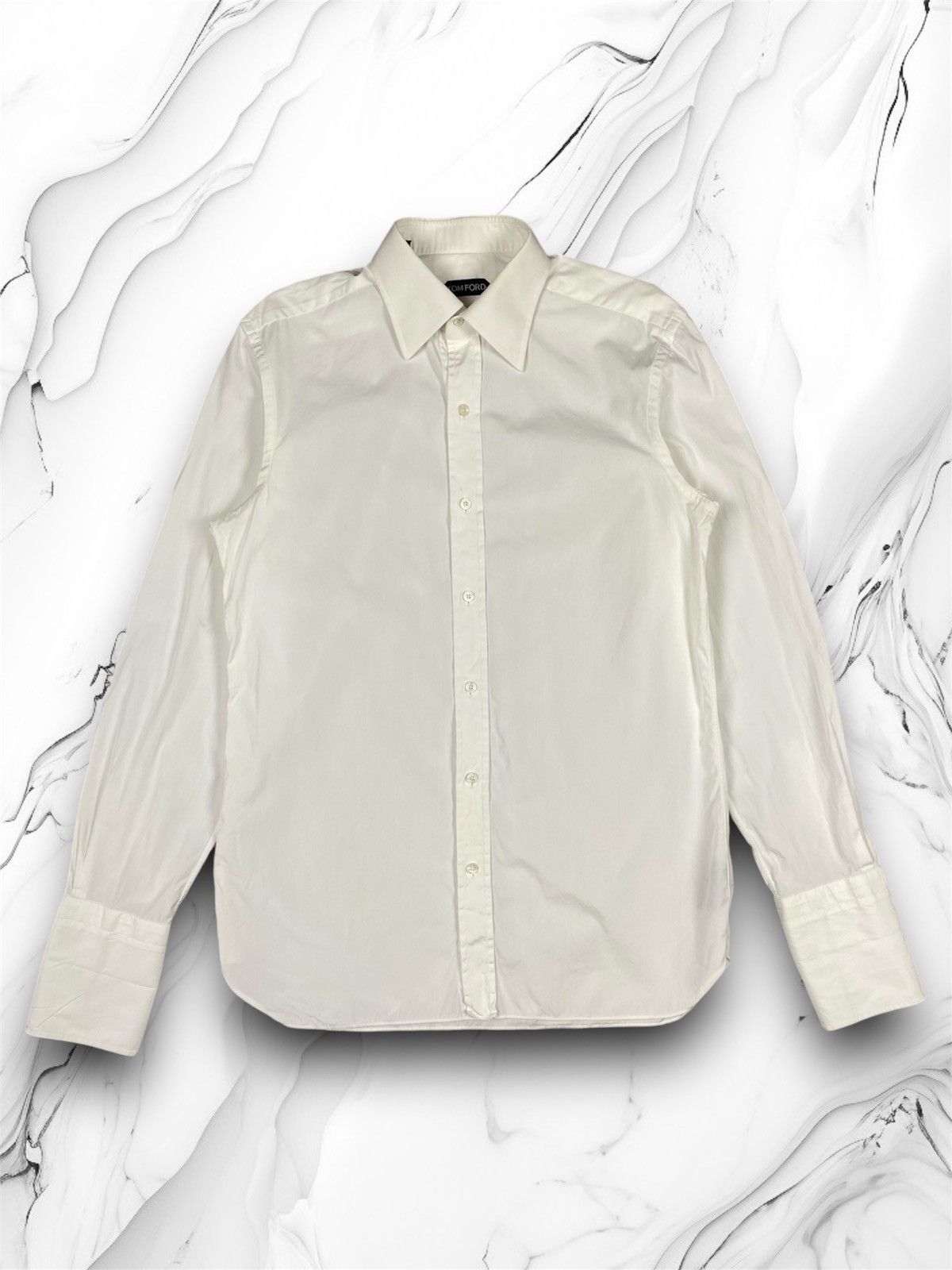 Tom Ford Tom Ford Cufflinks White Cotton Button Up Shirt Size US L / EU 52-54 / 3 - 1 Thumbnail
