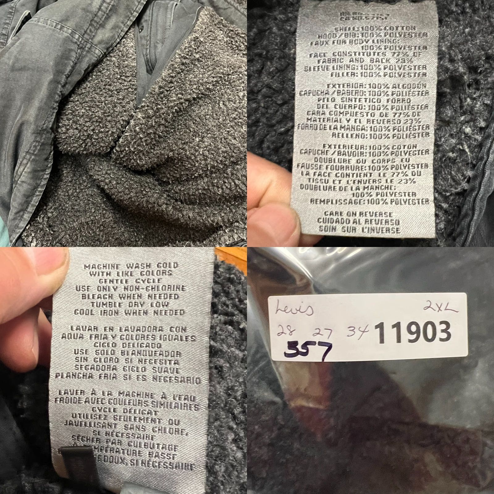 Levi's VINTAGE Levi's Trucker Jacket Denim Sherpa Lined Black Size XL Mens 56in Chest 90s USA Made & Crafted Jacket Size US XL / EU 56 / 4 - 8 Thumbnail