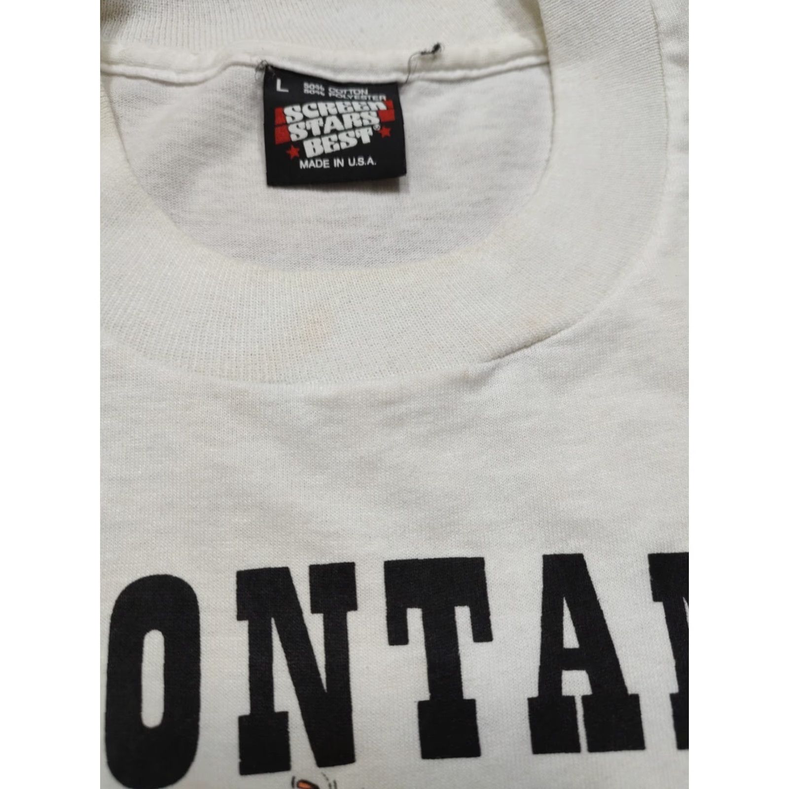 Vintage VINTAGE Montana T-Shirt Mens Medium Short Sleeve Crew Neck White 1991 90s Cowboy Nature Stitch Short Sleeve Shirt Size US M / EU 48-50 / 2 - 6 Thumbnail
