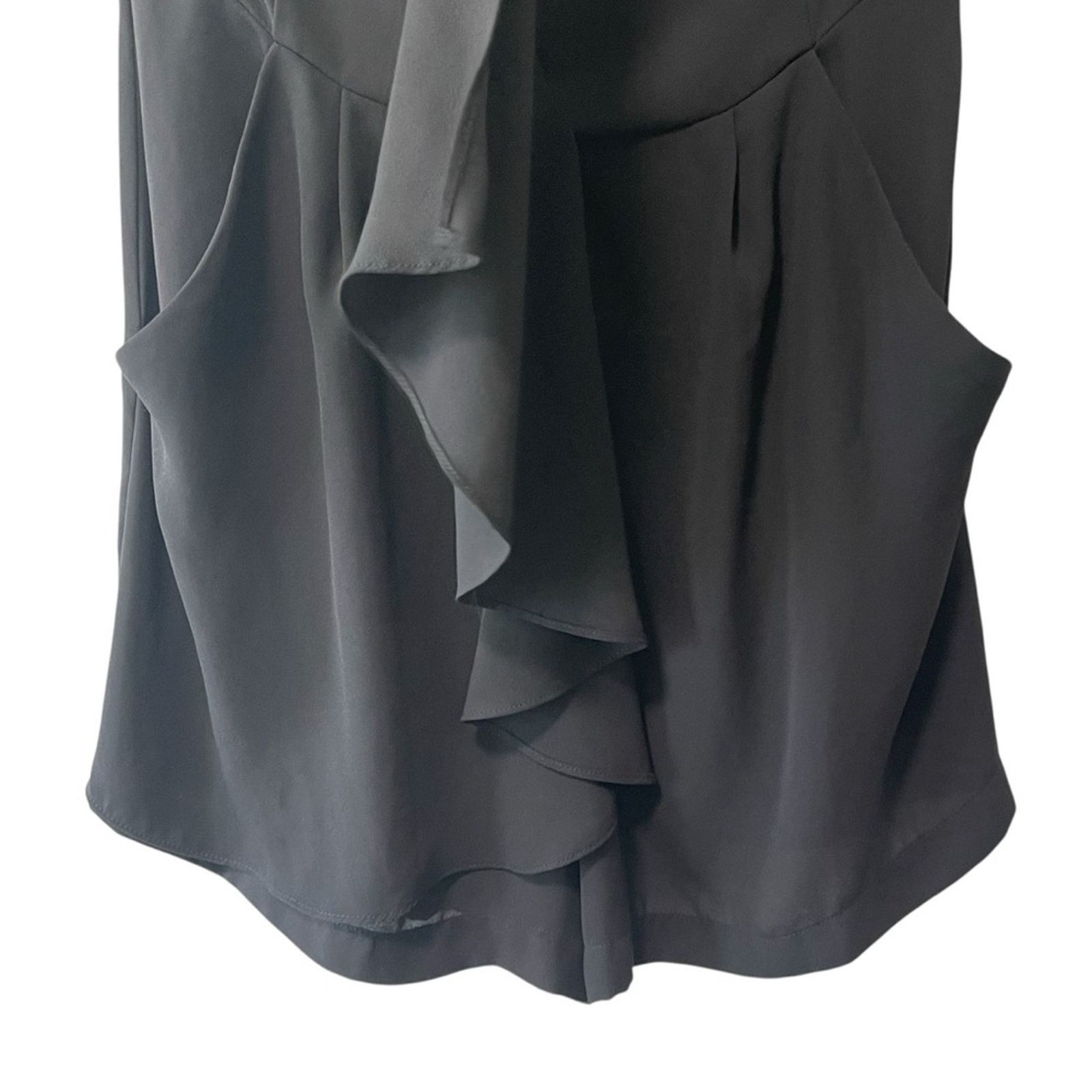 Express Express Strapless Chiffon Ruffle Short Romper Black Size 0 Size 25" / US 0 / IT 36 - 3 Thumbnail