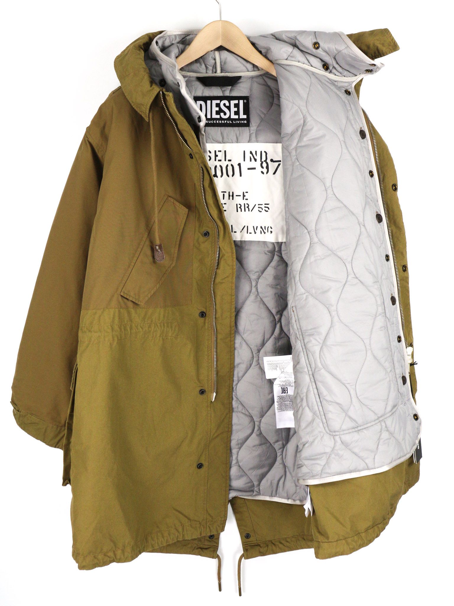 Diesel W-MILES M Brown Removable Lining Hooded Jacket 40045 Size US M / EU 48-50 / 2 - 4 Thumbnail