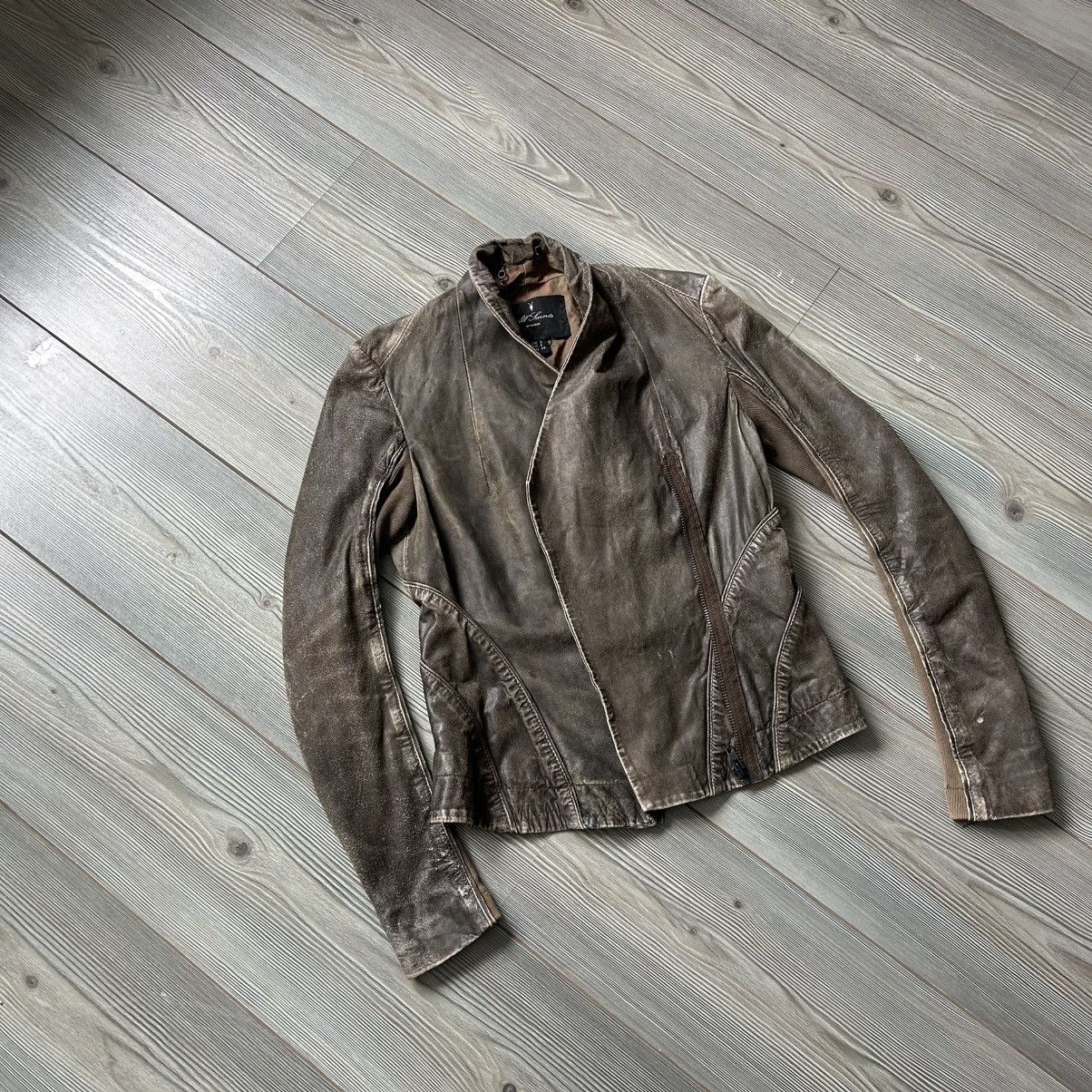 Allsaints Allsaints Faded Asymmetric Rick Owens Vibe Leather Jacket Size S / US 4 / IT 40 - 17 Thumbnail