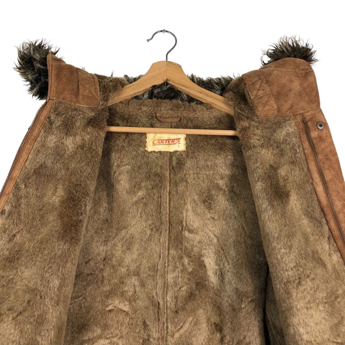 Japanese Brand 🔥90’s Vintage Carter’s Moleskin Leather Mink Fur Hoodie Size US L / EU 52-54 / 3 - 12 Thumbnail