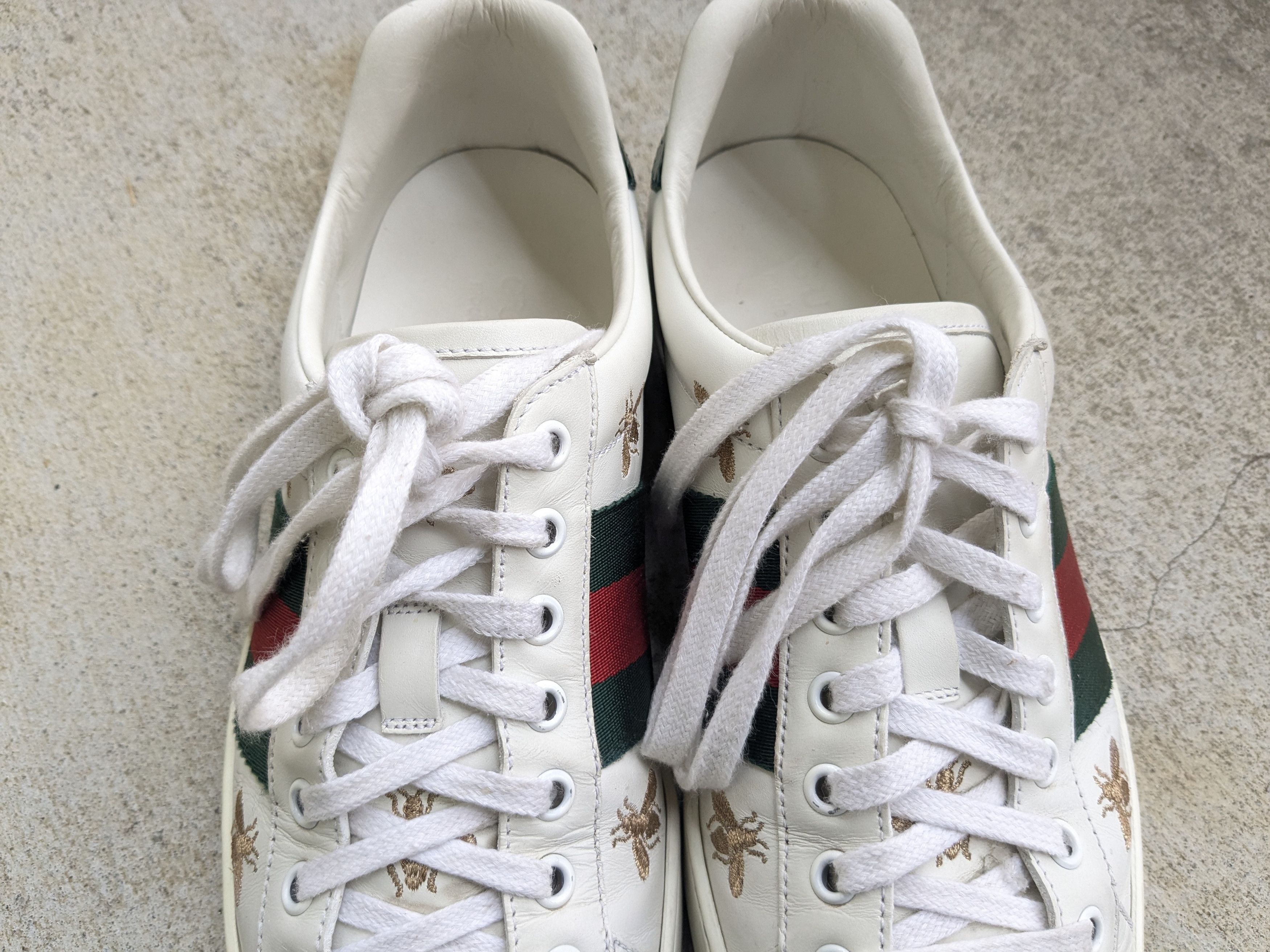 Gucci Gucci Ace Sneakers White Bee Stars Low 7 Leather Size US 7 / EU 40 - 4 Thumbnail