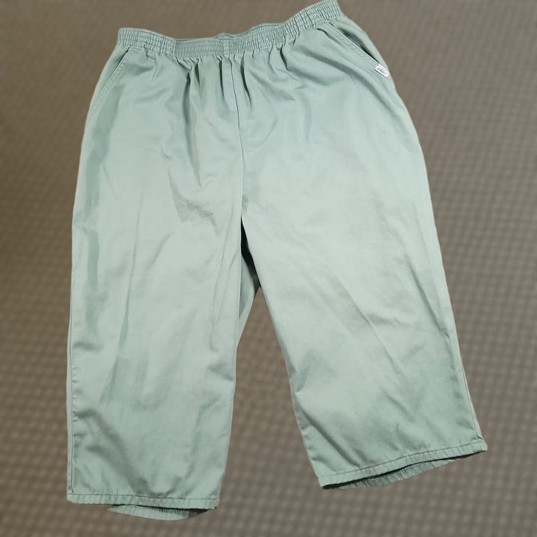 Vintage Chico's Pants Womens 20W Green Pull On Elastic Waist Cropped Relaxed Fit Casual Size 42" / US 20 - 1 Thumbnail