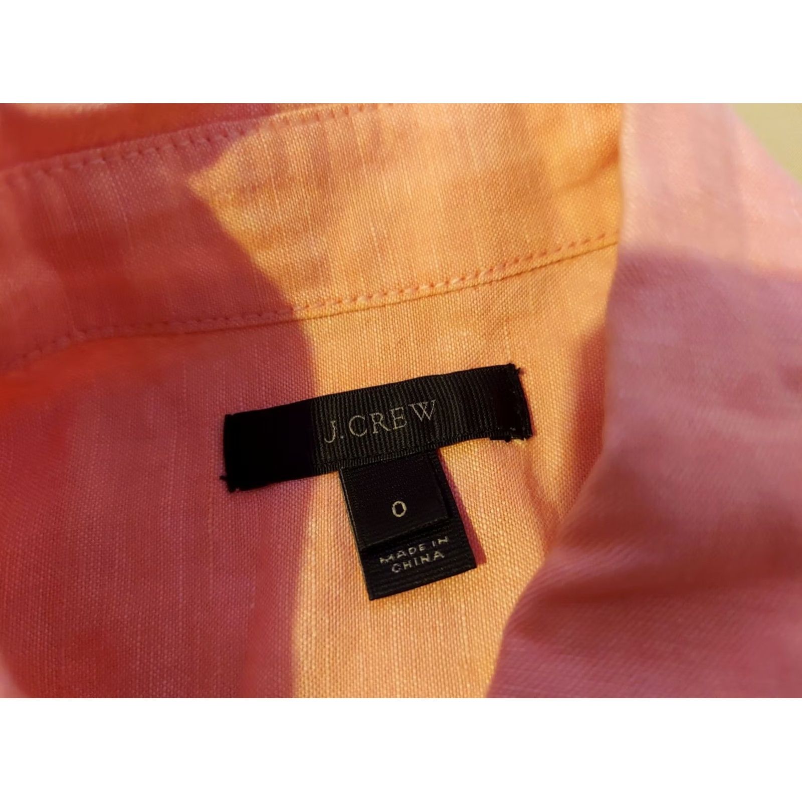 J.Crew J. Crew Pink Linen Button Shirt Blouse Womens Size 0 Long Sleeve Collared Casual Size XS / US 0-2 / IT 36-38 - 3 Thumbnail