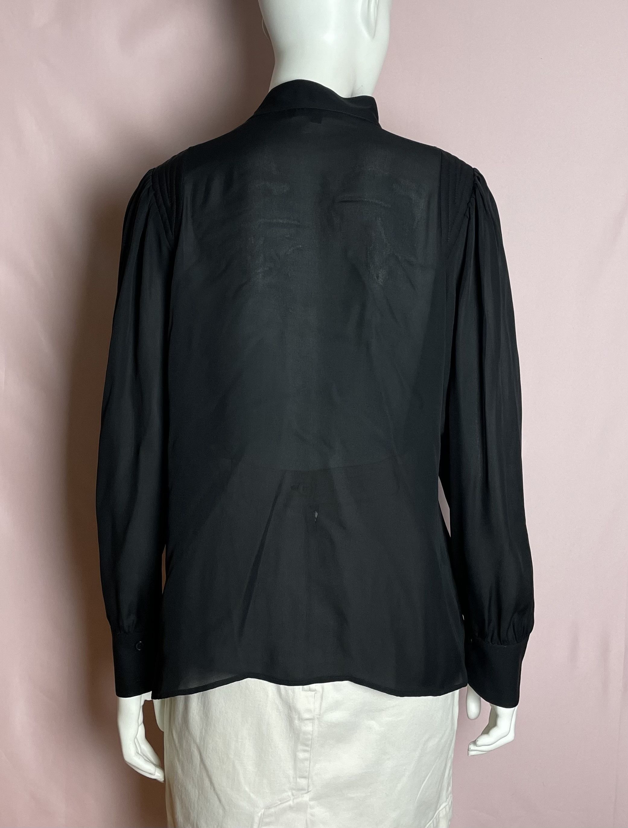Nili Lotan Nili Lotan Silk Blouse Shirt Classic Black Size L Size L / US 10 / IT 46 - 2 Thumbnail