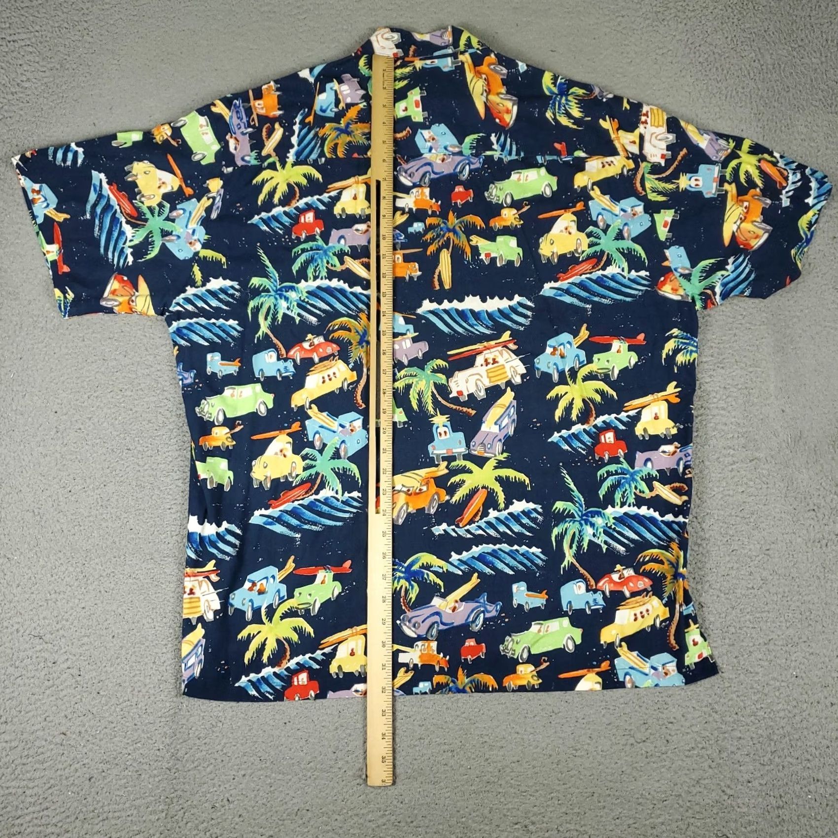 Vintage Kahala Shirt Mens XL Blue Rayon Car Print Hawaiian Button Up Short Sleeve Size US XL / EU 56 / 4 - 3 Thumbnail