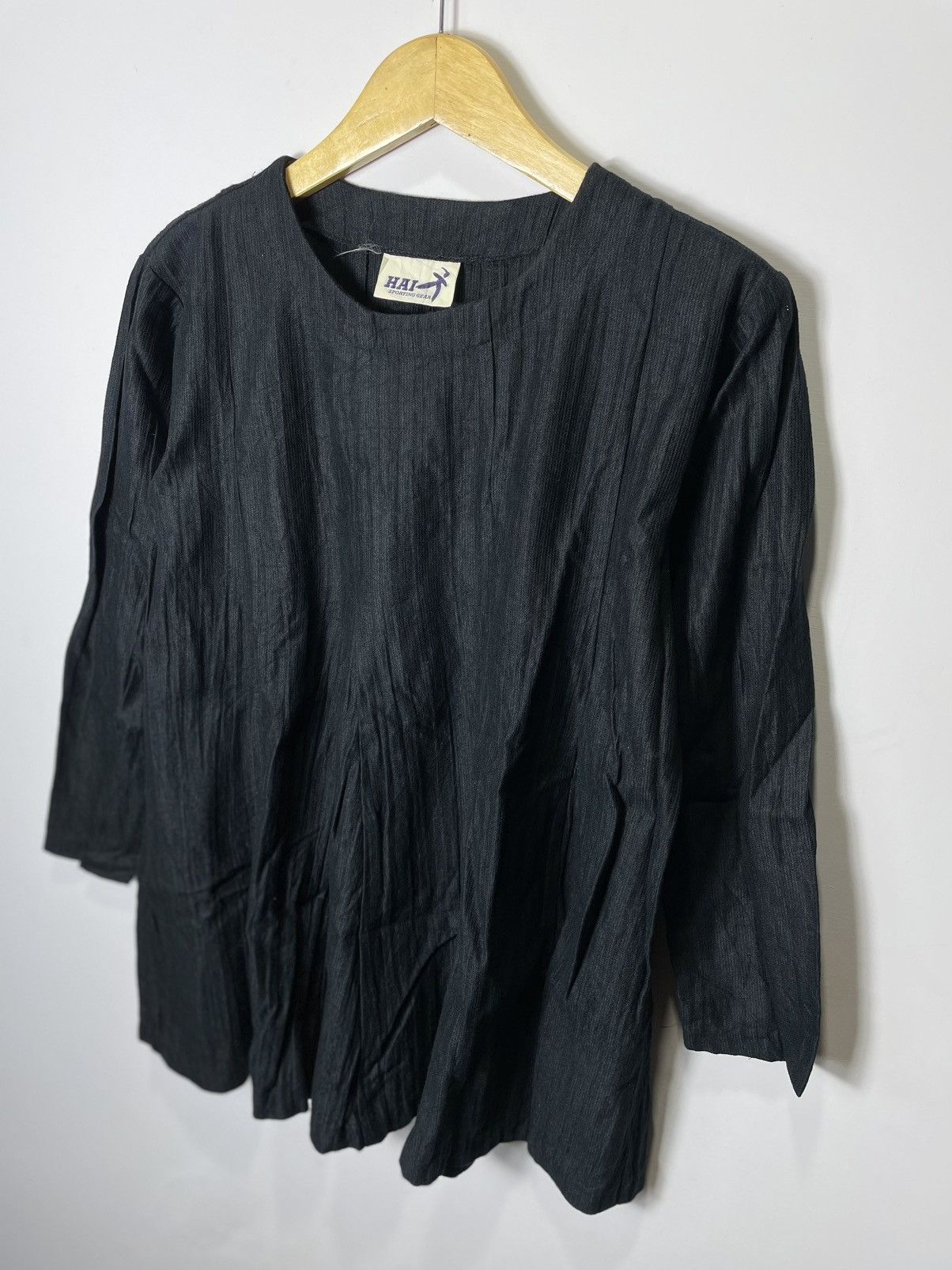 Hai Sporting Gear × Issey Miyake × Vintage Vintage Hai sporting gear longsleeve blouse black Size M / US 6-8 / IT 42-44 - 2 Thumbnail