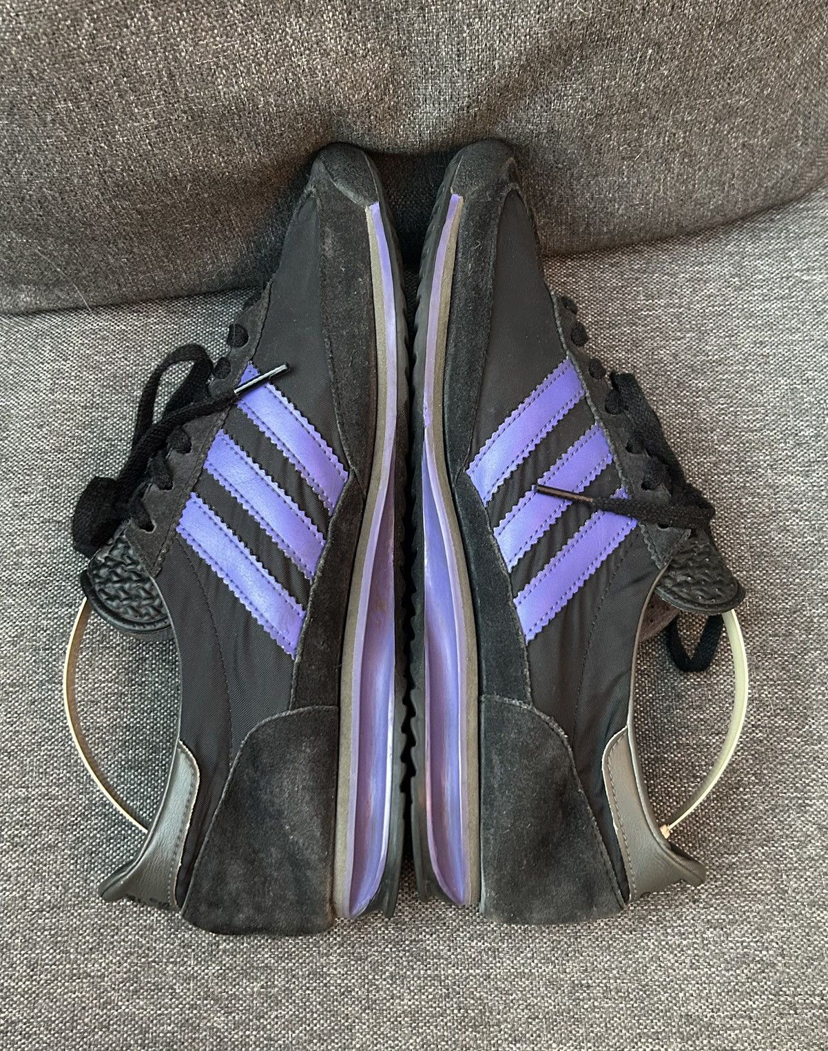 Adidas Adidas SL 72 Black/Purple Suede Nylon Low-Top Trainers Size US 8.5 / EU 41-42 - 5 Thumbnail