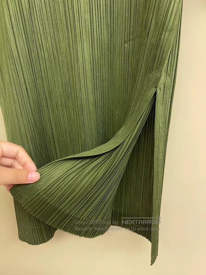Issey Miyake Issey Miyake Green Asymmetric Dress Size L / US 10 / IT 46 - 4 Thumbnail