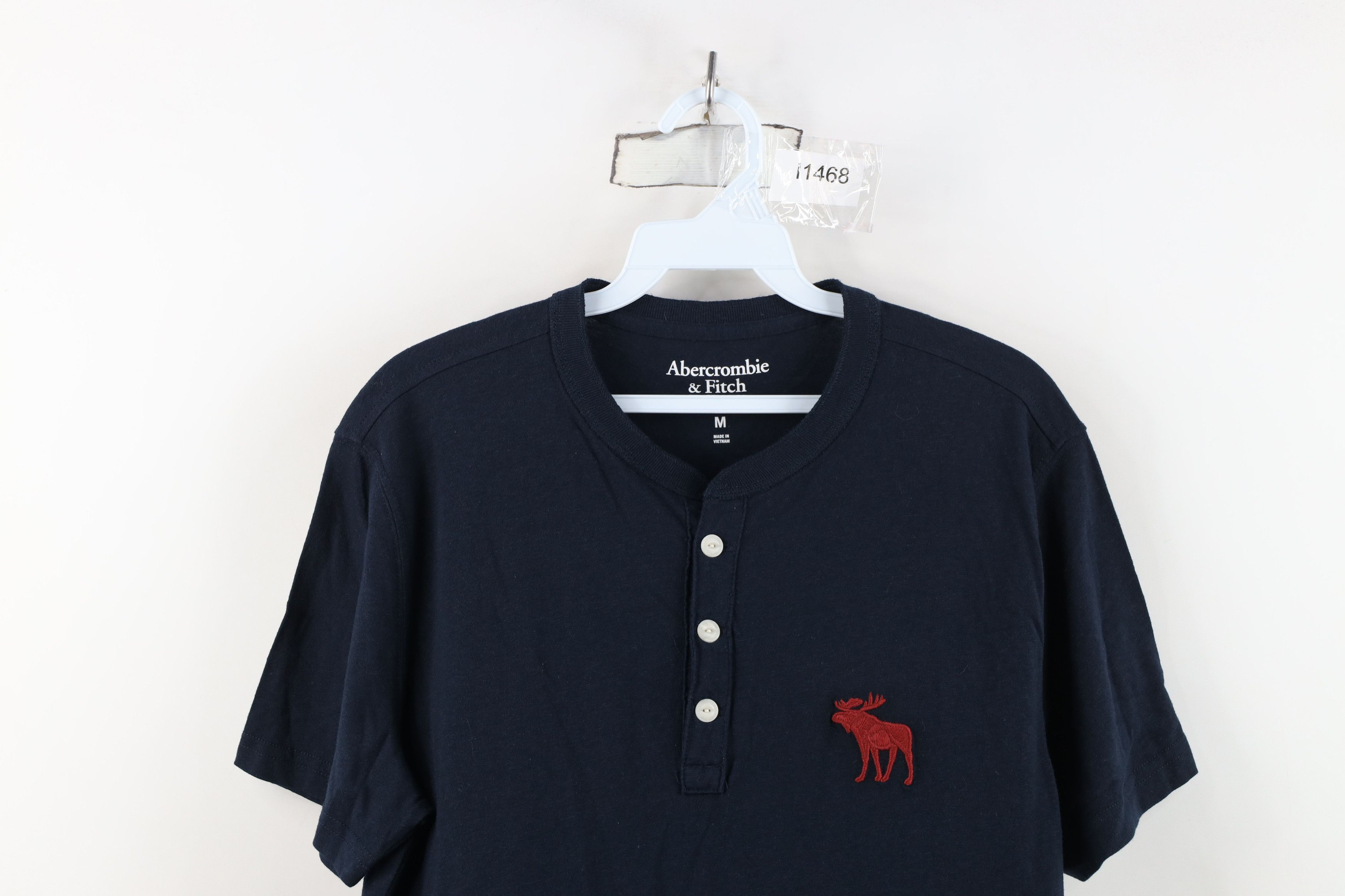 Abercrombie & Fitch Vintage Y2K Abercrombie & Fitch Knit Henley T-Shirt Blue Size US M / EU 48-50 / 2 - 2 Thumbnail