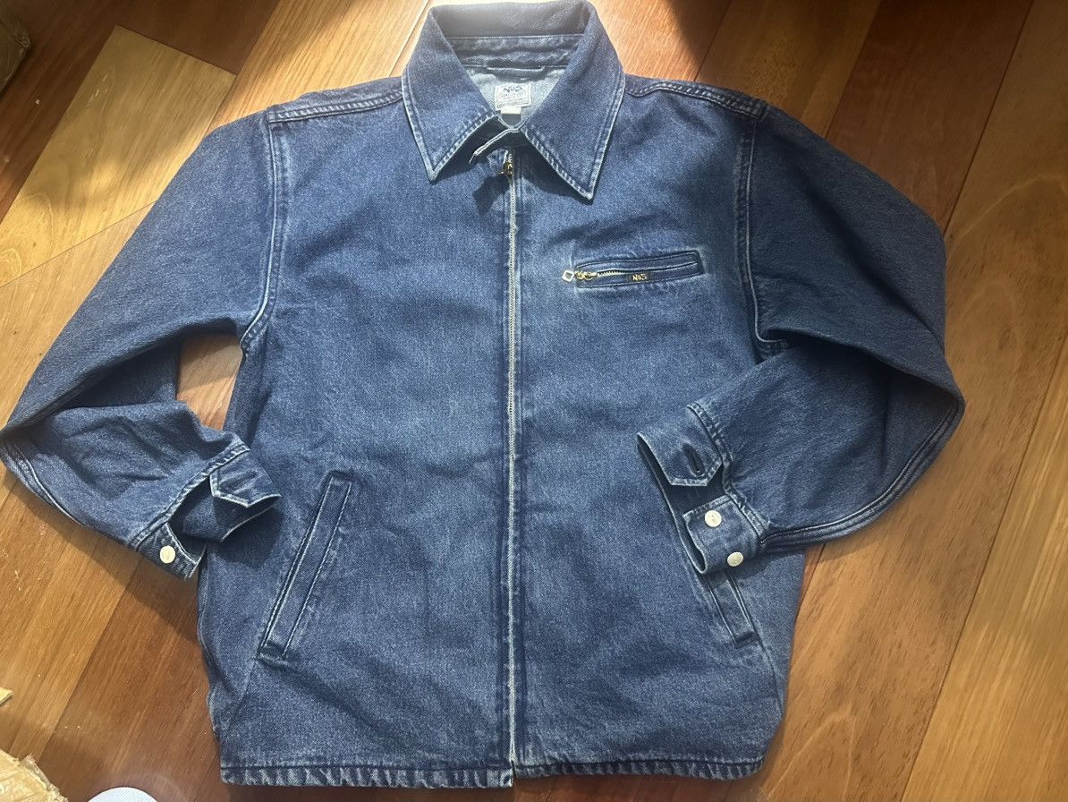 Other 1970s Stonewashed Zip Up Denim Work Jacket Non Stock Mfg Size US L / EU 52-54 / 3 - 1 Thumbnail