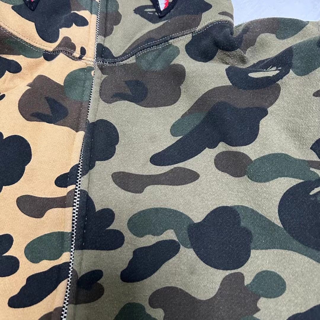 Bape 1ST CAMO SHARK HALF FULL ZIP HOODIE Size US L / EU 52-54 / 3 - 9 Thumbnail