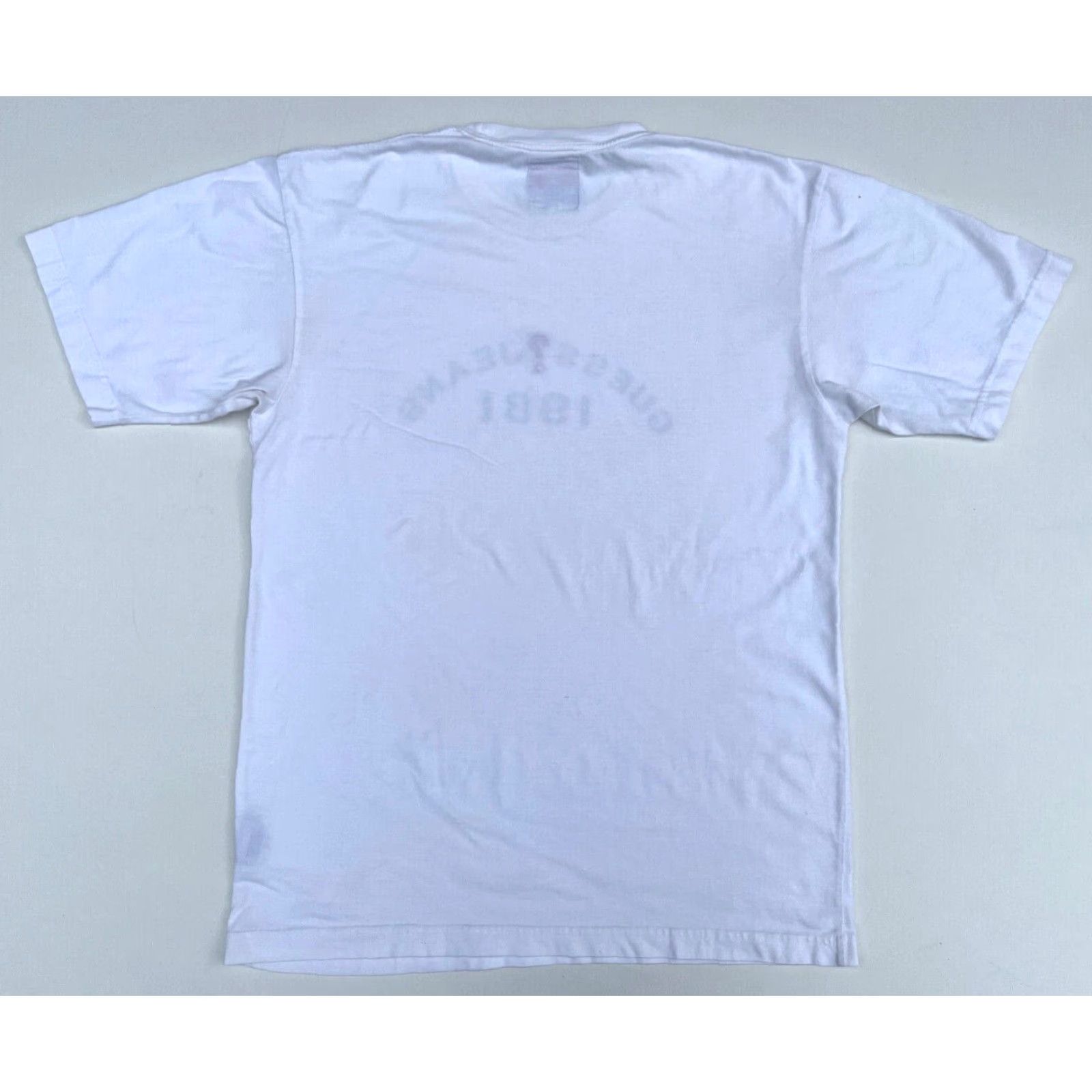 Guess GUESS Men's T-Shirt Vintage 1981 USA White Cotton Short Sleeve Crew Neck Size M Logo 90s Decade Theme Size US M / EU 48-50 / 2 - 2 Thumbnail