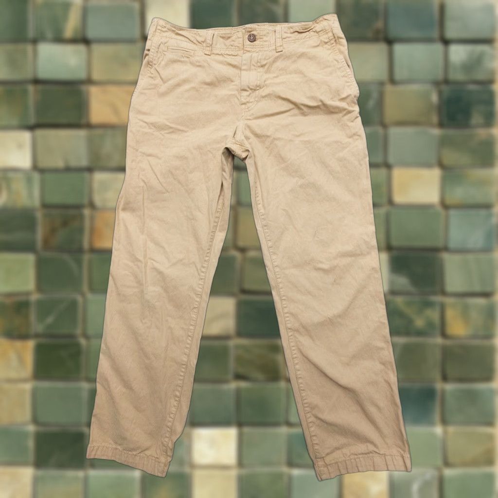 American Eagle Outfitters American Eagle Original Straight Chino Pants Mens 32 Tan Cotton Size US 32 / EU 48 - 1 Thumbnail