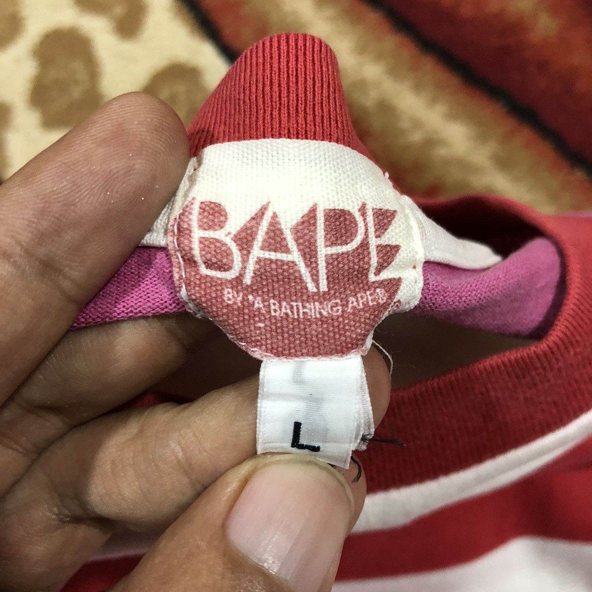 Bape Vintage Bape By A Bathing Ape Made In Japan Rare T Shirt Size US L / EU 52-54 / 3 - 6 Thumbnail