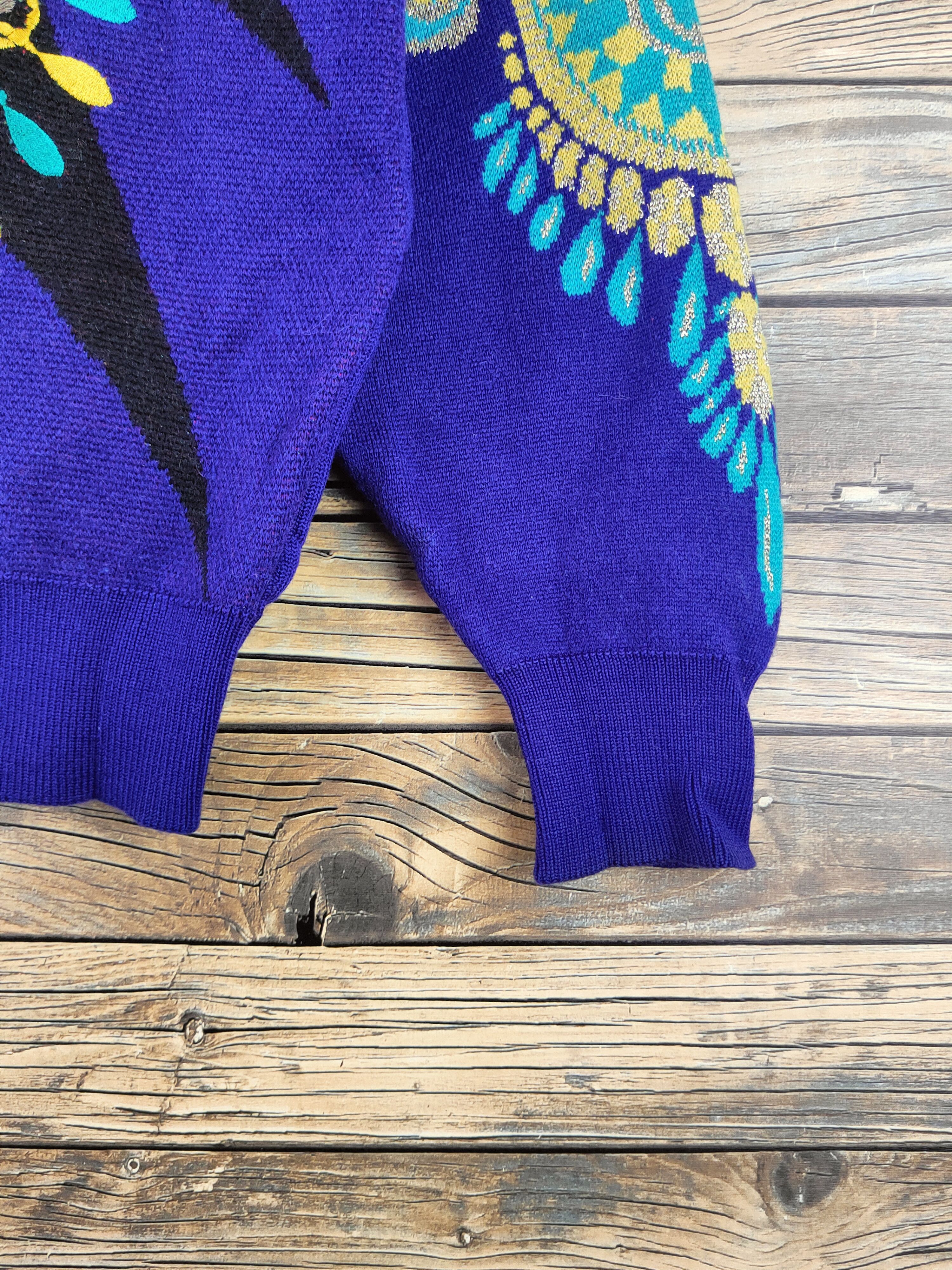 Japanese Brand DL St.Torosa Purple Red Knitwear Sweatshirts #46-384 Size L / US 10 / IT 46 - 7 Thumbnail