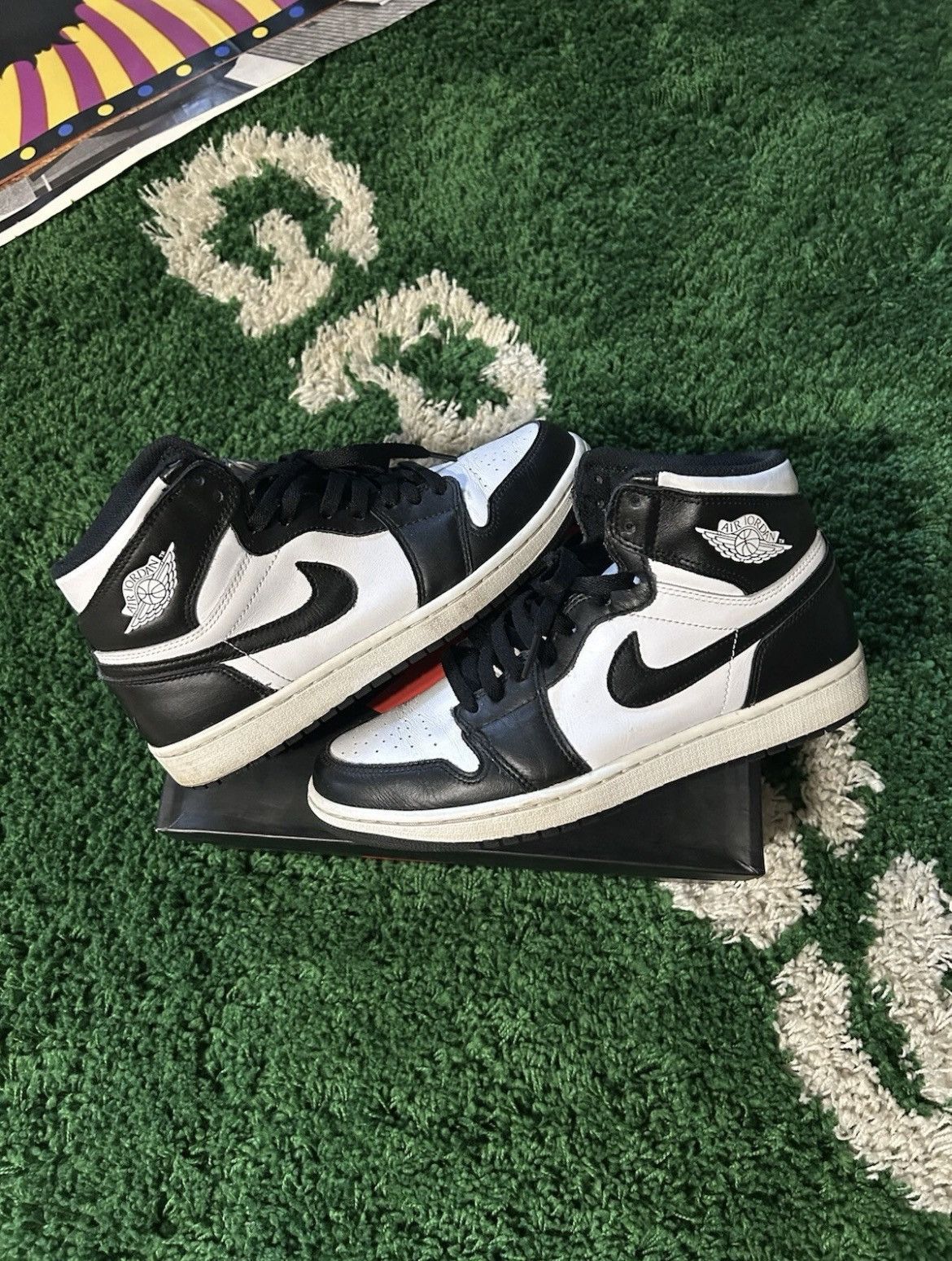 Nike Jordan Retro 1 OG Black White 2014 Size 8.5 Preow 555088-010 Size US 8.5 / EU 41-42 - 1 Thumbnail