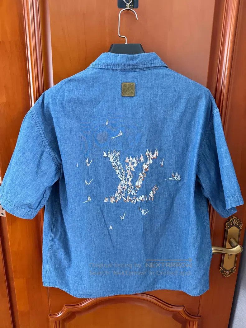 Louis Vuitton Louis Vuitton 25 FW Sailing Embroidered Denim Short Sleeve Size US XL / EU 56 / 4 - 2 Thumbnail