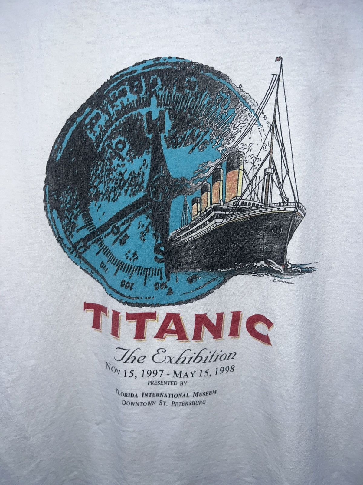 Vintage Y2k R.M.S Titanic Florida Museum White Tee Size US M / EU 48-50 / 2 - 1 Thumbnail