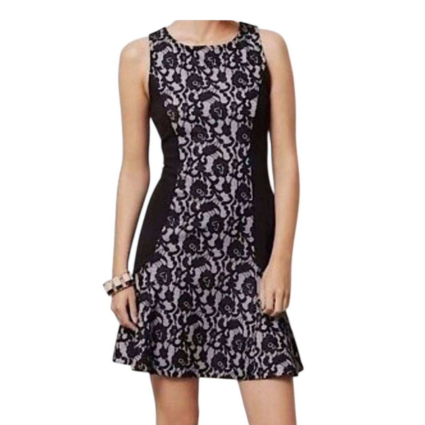 Anthropologie Maeve Women Black Lace Flance Party Dress Size Small Size S / US 4 / IT 40 - 1 Thumbnail