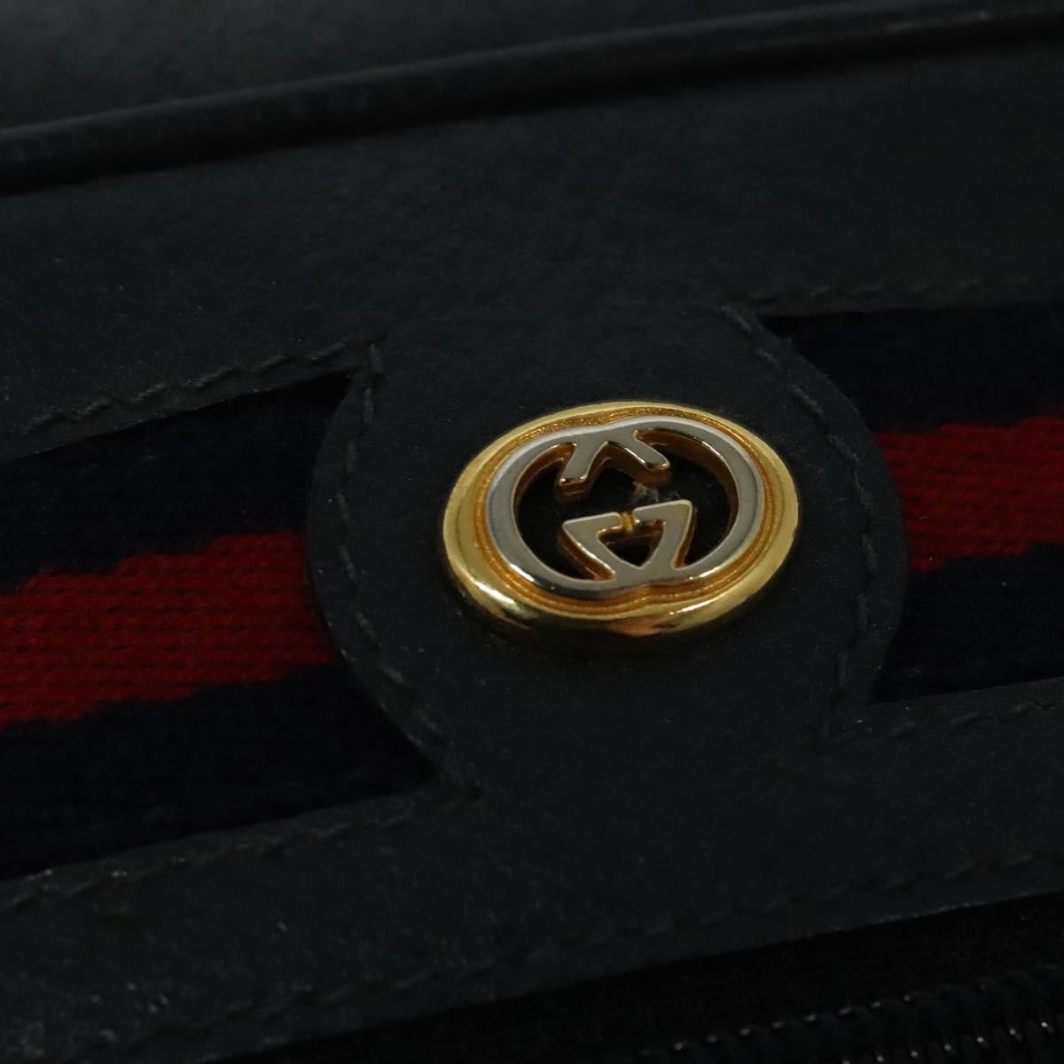 Gucci GUCCI GG Supreme Sherry Line Shoulder Bag Pvc Navy Gold 119 Size ONE SIZE - 14 Thumbnail