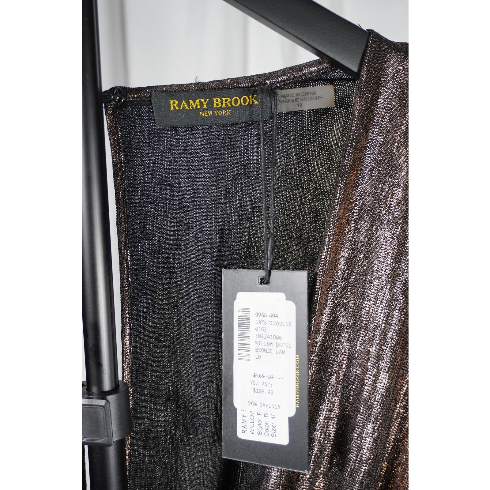 Ramy Brook Ramy Brook Willow Dress Bronze Metallic Mini - Long Sleeve Size L / US 10 / IT 46 - 5 Thumbnail