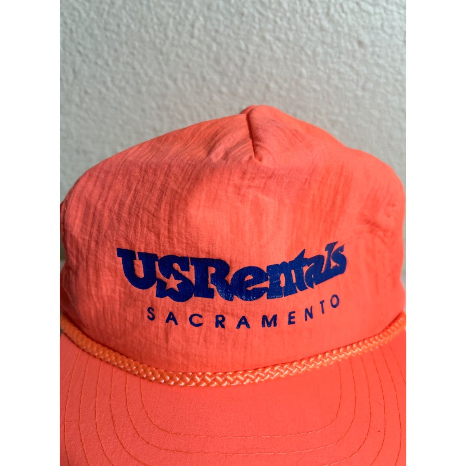 Vintage VINTAGE Headmost SnapBack Hat Neon Orange Adjustable Men One Size Orange Snapback Hat Size ONE SIZE - 2 Thumbnail
