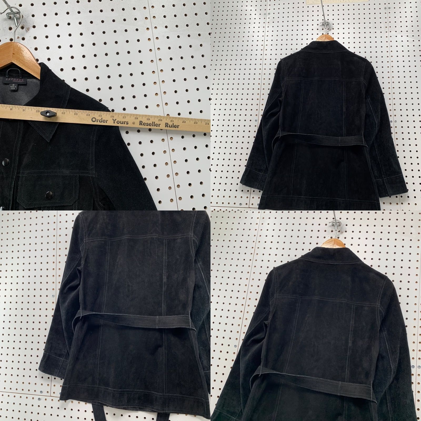 Express VINTAGE Express Suede Safari Field Jacket Womens XS/S Black Belted Utility Size S / US 4 / IT 40 - 10 Thumbnail