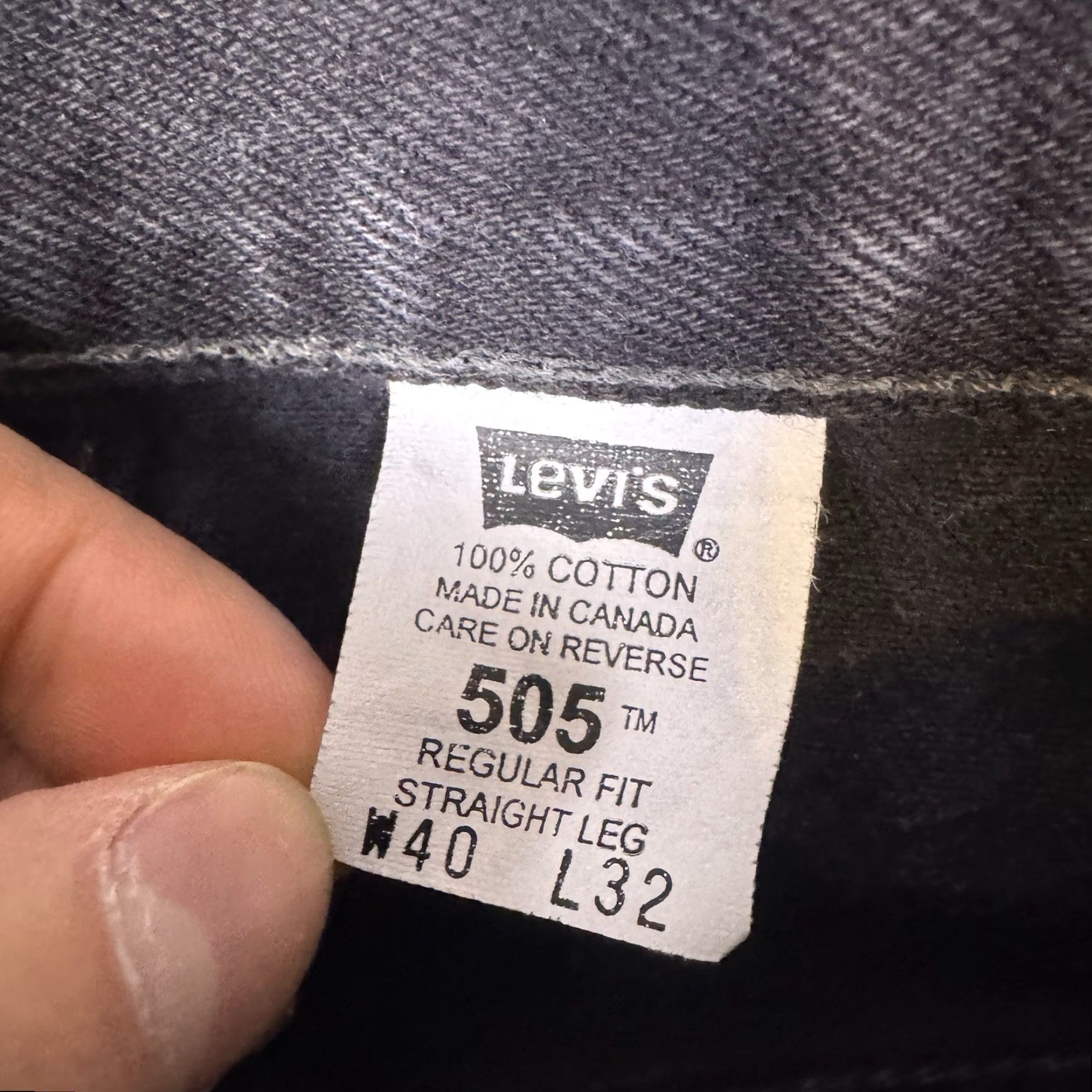 Levi's VINTAGE Levi's 505 Jeans Men 38x32 Paper Tag 1999 Canada Charcoal Wash Distressed Reg Straight Shirt Pants? Size US 38 / EU 54 - 4 Thumbnail