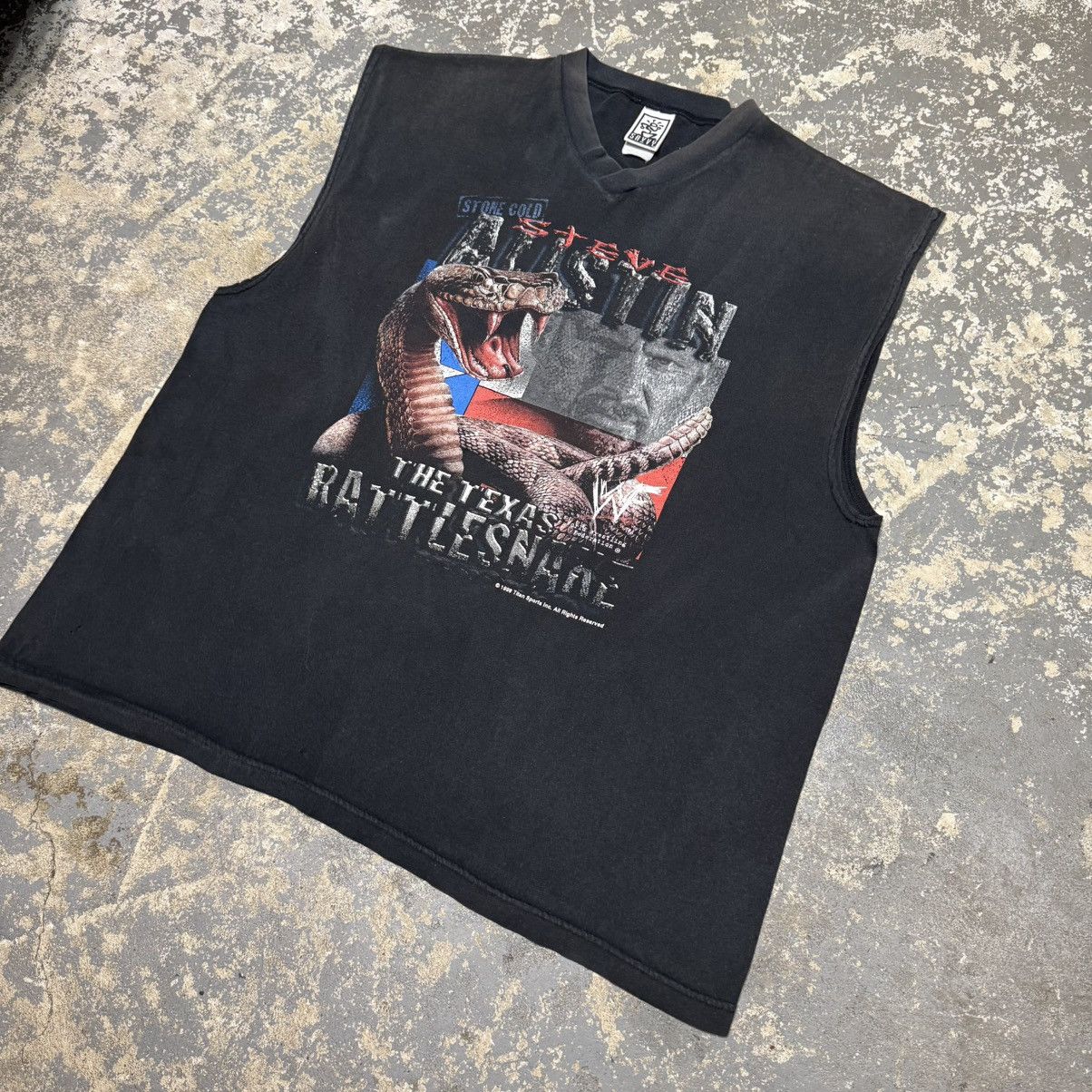 WWE Vintage Stone Cold Steve Austin Texas RattleSnake Tank tee Size US XL / EU 56 / 4 - 2 Thumbnail