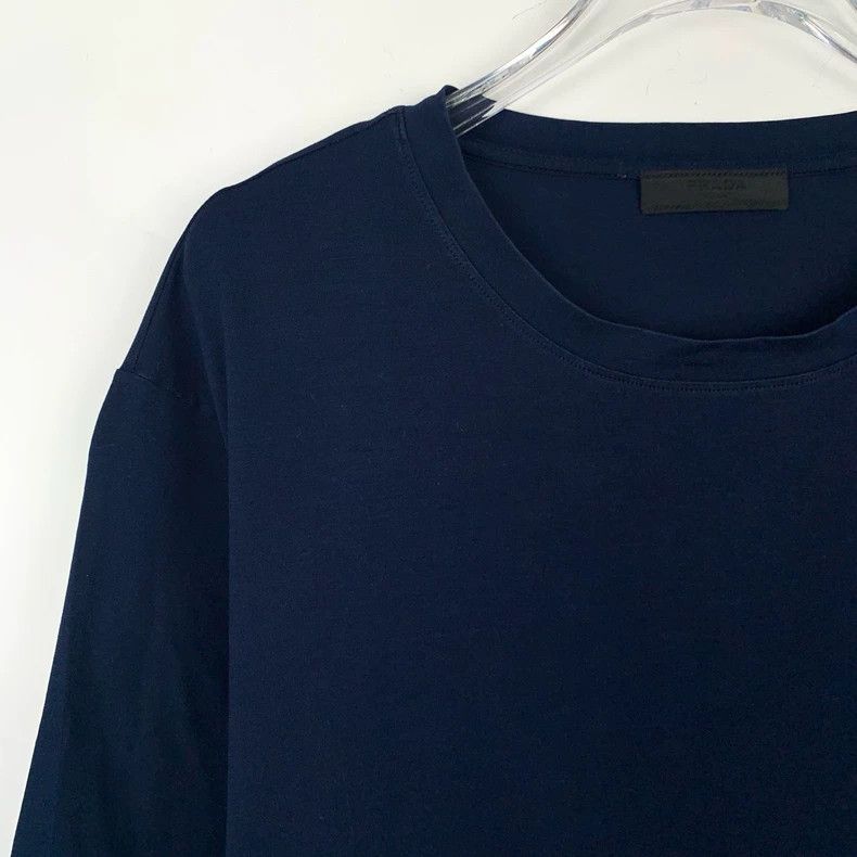 Prada Prada Logo embroidered round-neck blue cotton short-sleeved Size US XL / EU 56 / 4 - 3 Thumbnail