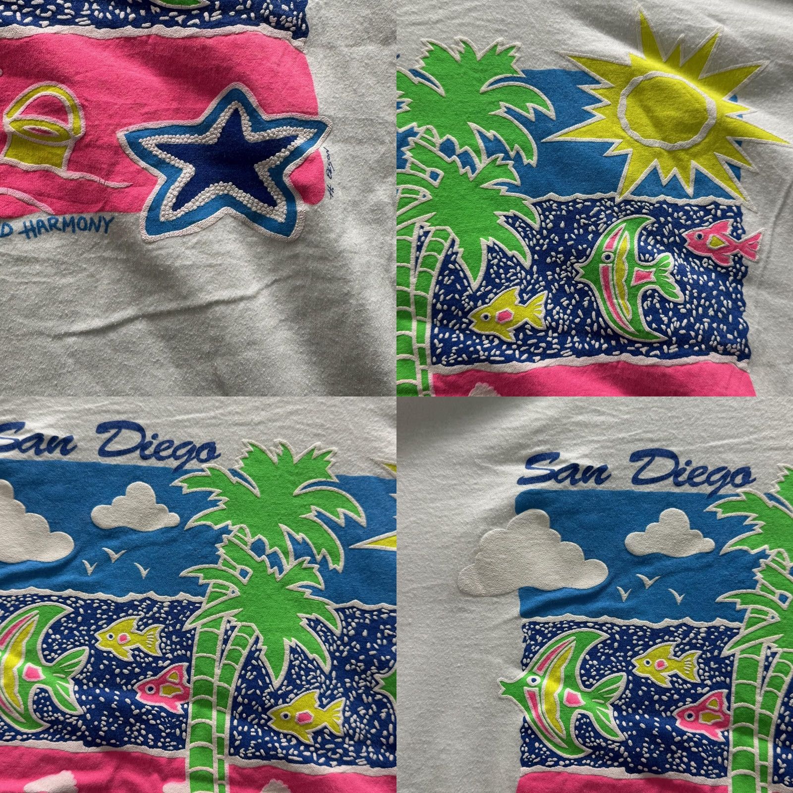 Hanes VINTAGE Hanes Shirt Mens XL White San Diego Fish Graphic Tee Fifty-Fifty Size US XL / EU 56 / 4 - 9 Thumbnail