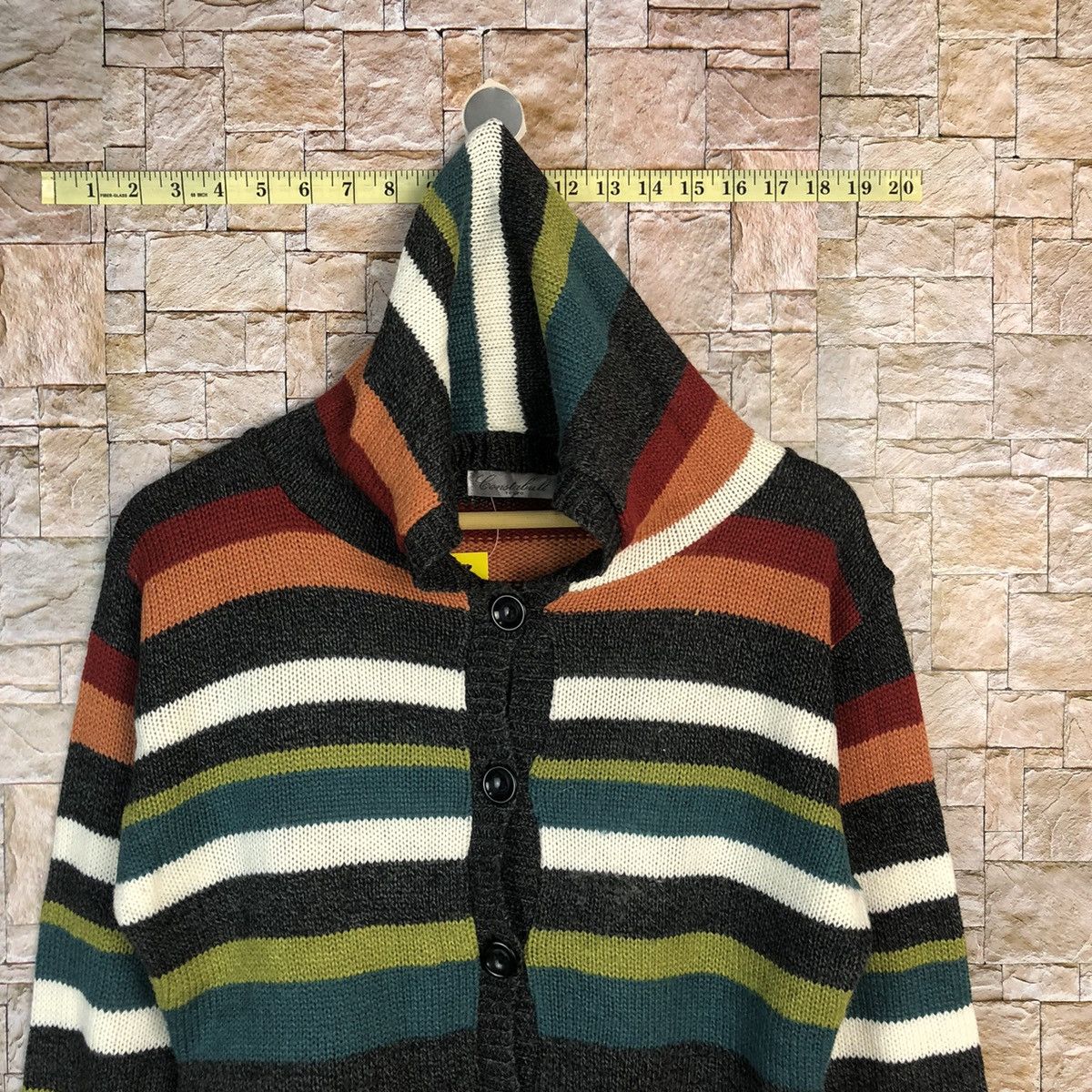 Japanese Brand CONSTABULL Multicolor stripe Hoodie Knitwear #A469 Size M / US 6-8 / IT 42-44 - 2 Thumbnail