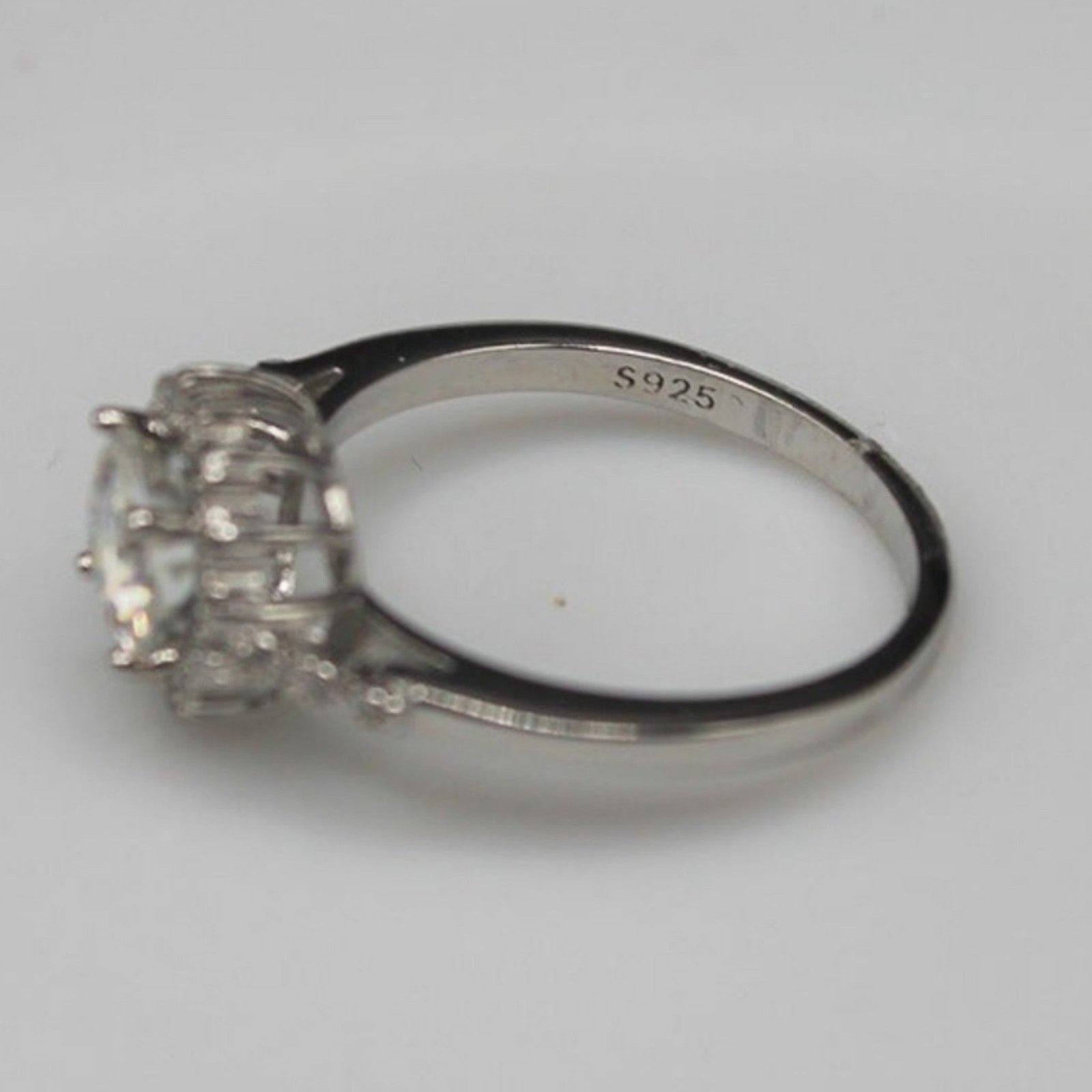 Other 1 Ct Moissanite Ring Halo-Style Flower Silver 6 Size ONE SIZE - 5 Thumbnail