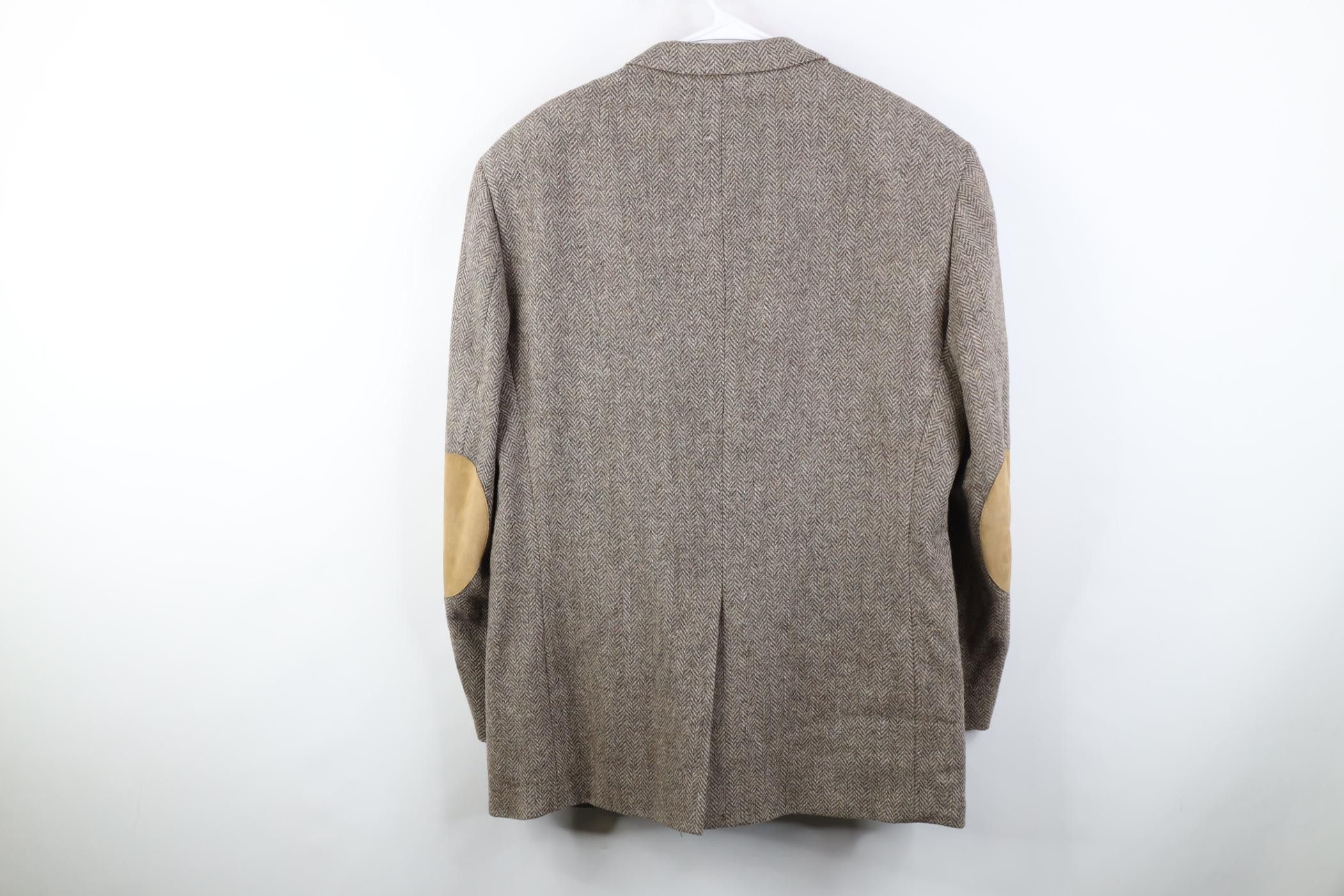 Vintage Vintage 90s Herringbone Suede Elbow Patch Blazer Suit Jacket Size US XXL / EU 58 / 5 - 13 Thumbnail