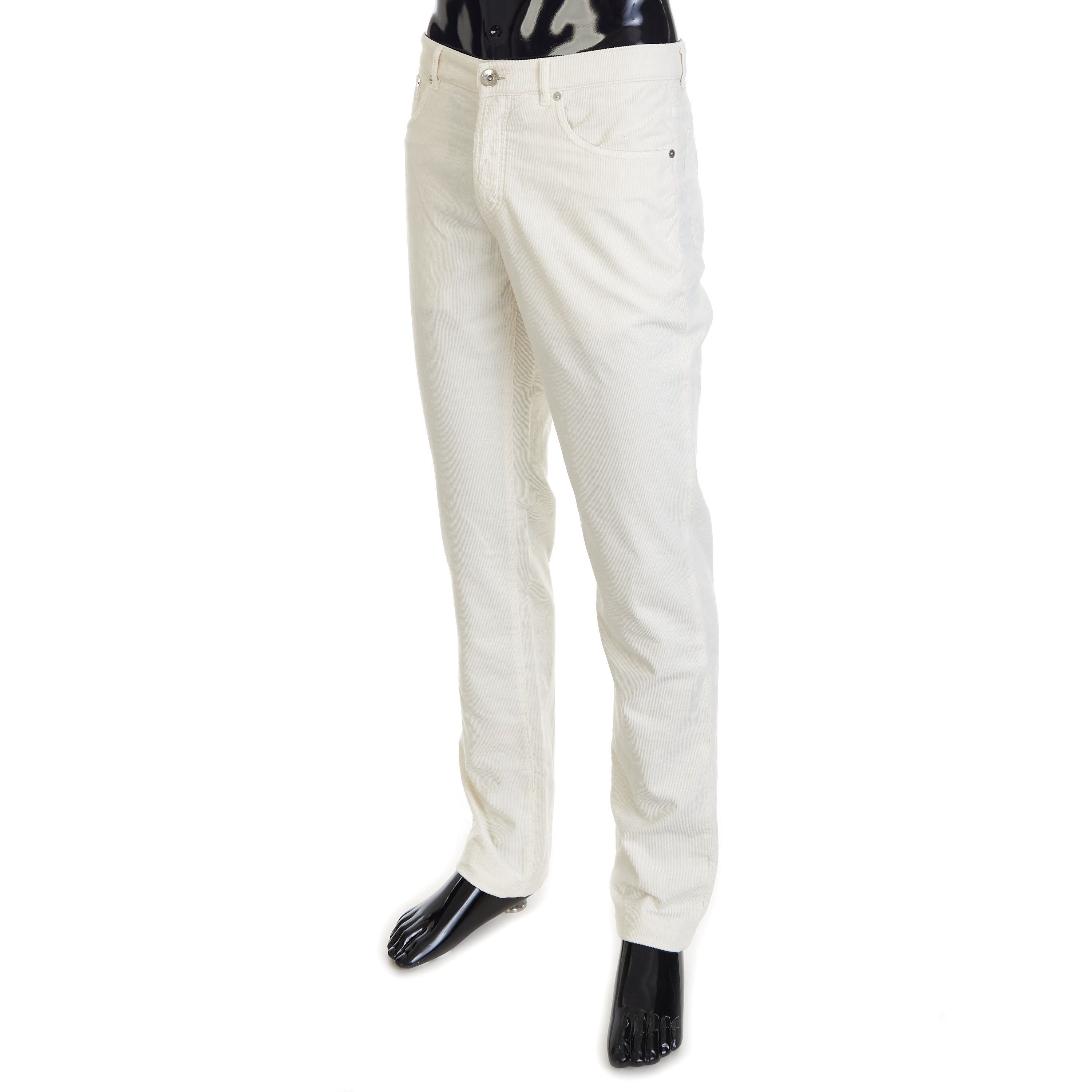 Brunello Cucinelli Off White Garment-Dyed Italian Fit Five-pocket Trousers Size US 26 / EU 42 - 2 Thumbnail