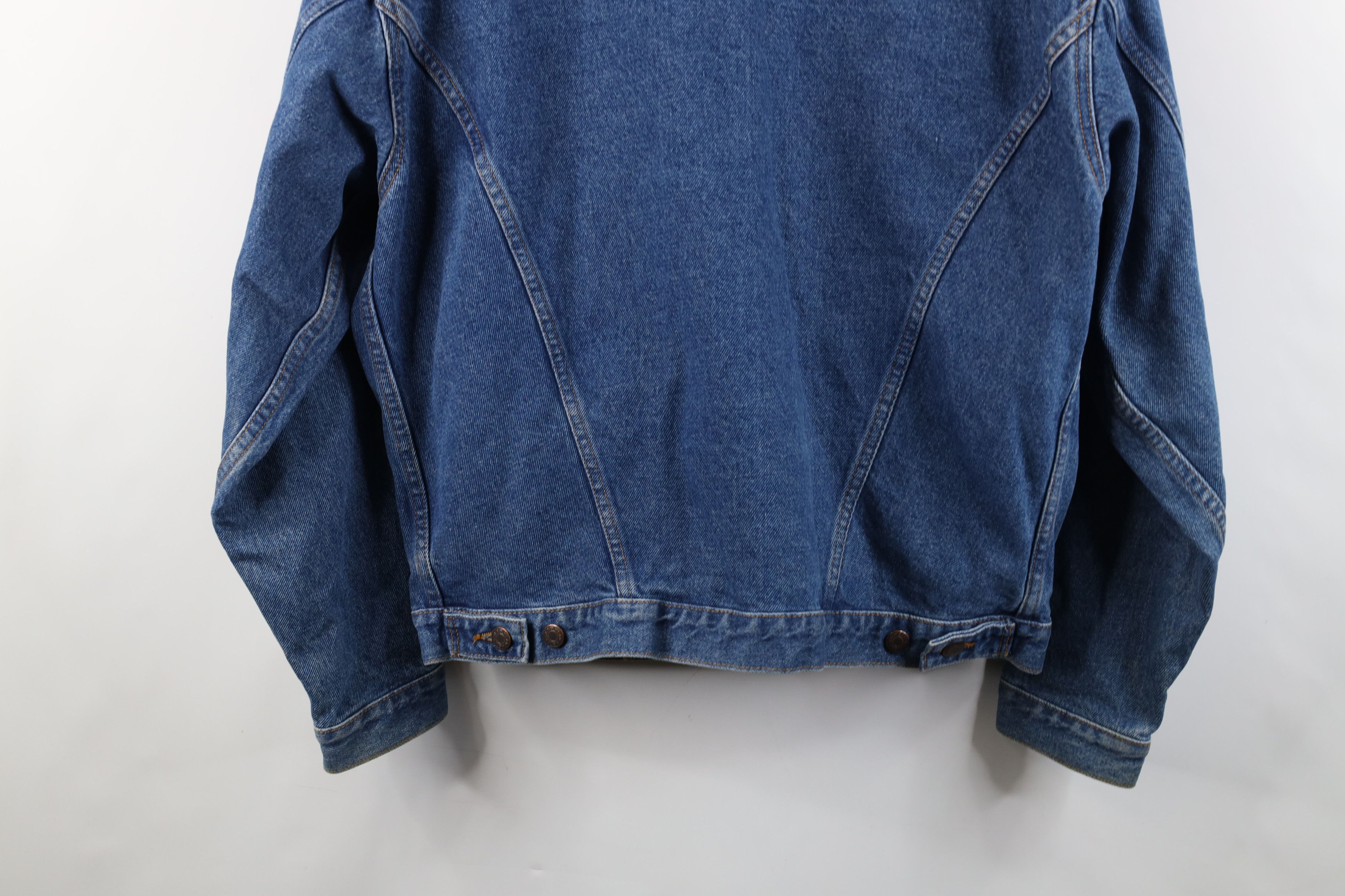Vintage Vintage 90s Streetwear Leather Collar Denim Trucker Jacket Size US L / EU 52-54 / 3 - 16 Thumbnail